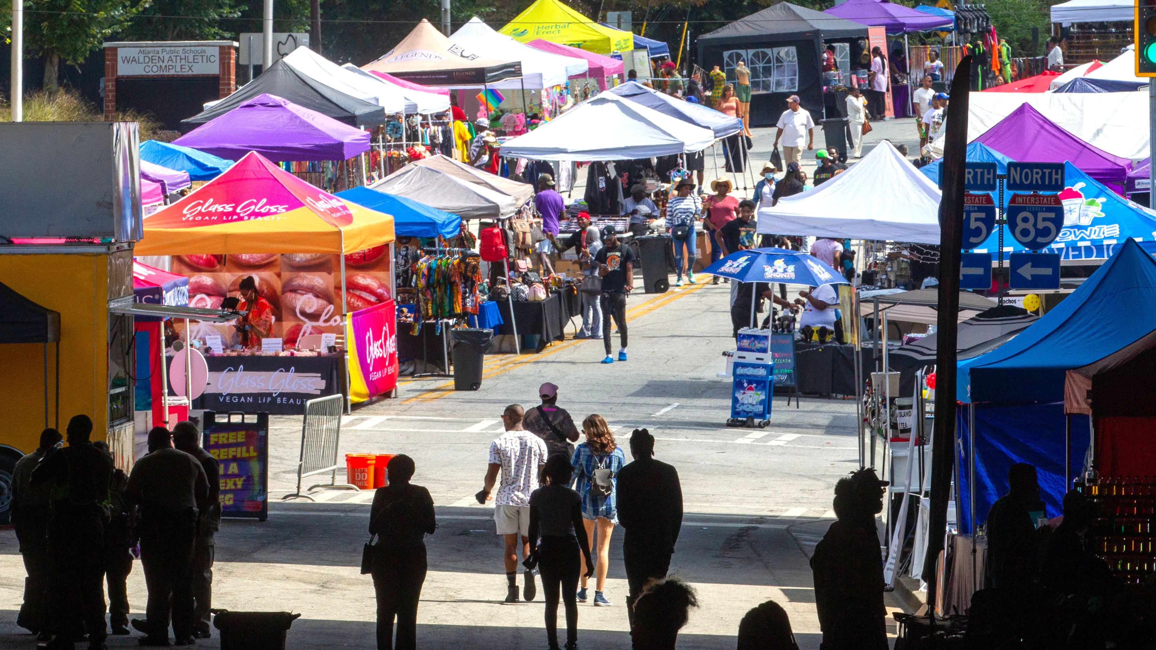 People walk around the vendor booths the Sweet Auburn Music Festival in Atlanta on Sunday, September 26, 2021. (Photo: Steve Schaefer for The Atlanta Journal-Constitution)