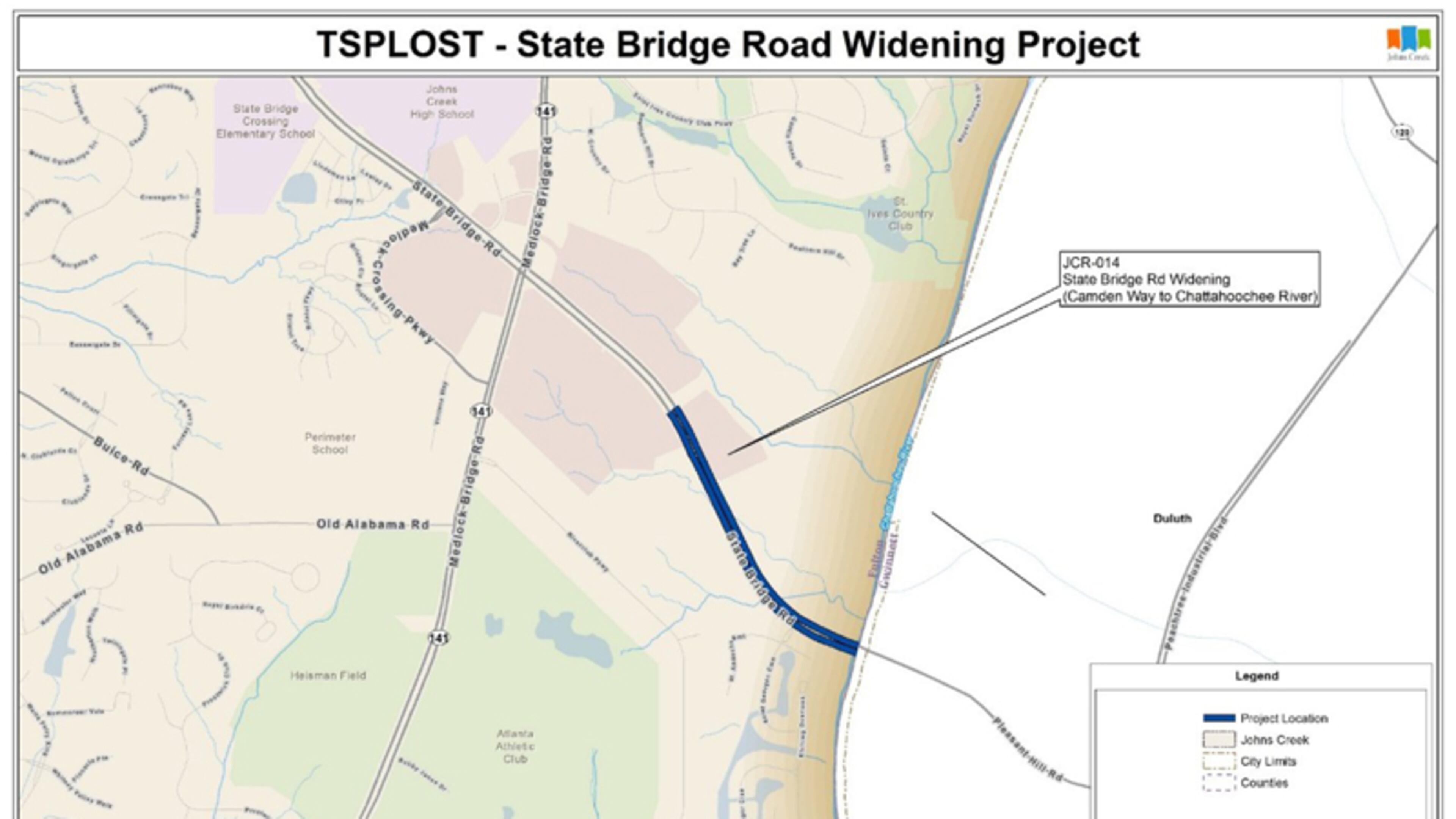Johns Creek is moving to the right-of-way acquisition phase of the State Bridge Road widening project. CITY OF JOHNS CREEK