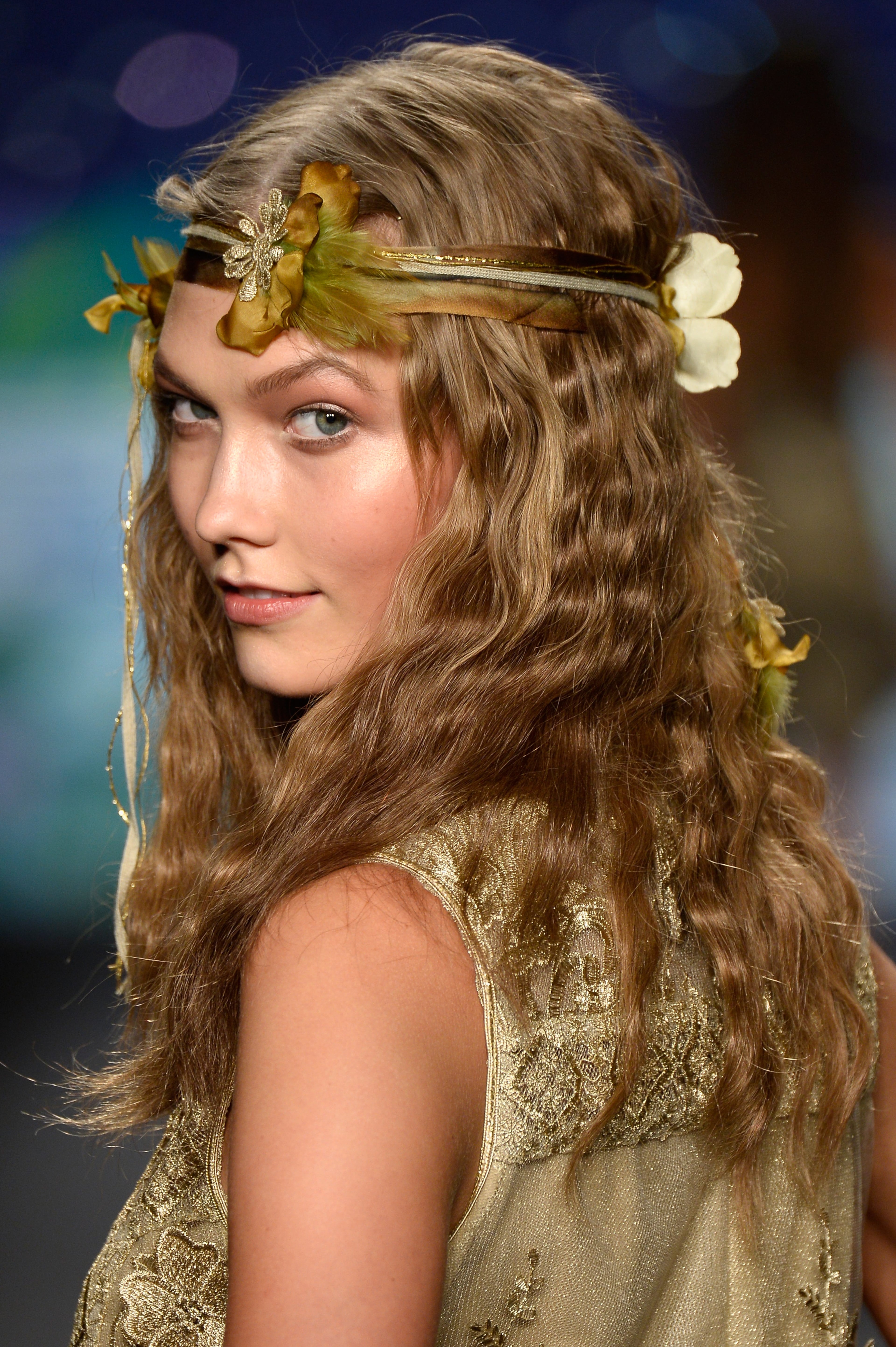 Model Karlie Kloss walks the runway at the Anna Sui fashion show during Mercedes-Benz Fashion Week Spring 2014 at The Theatre at Lincoln Center on Sept. 11, 2013, in New York City.