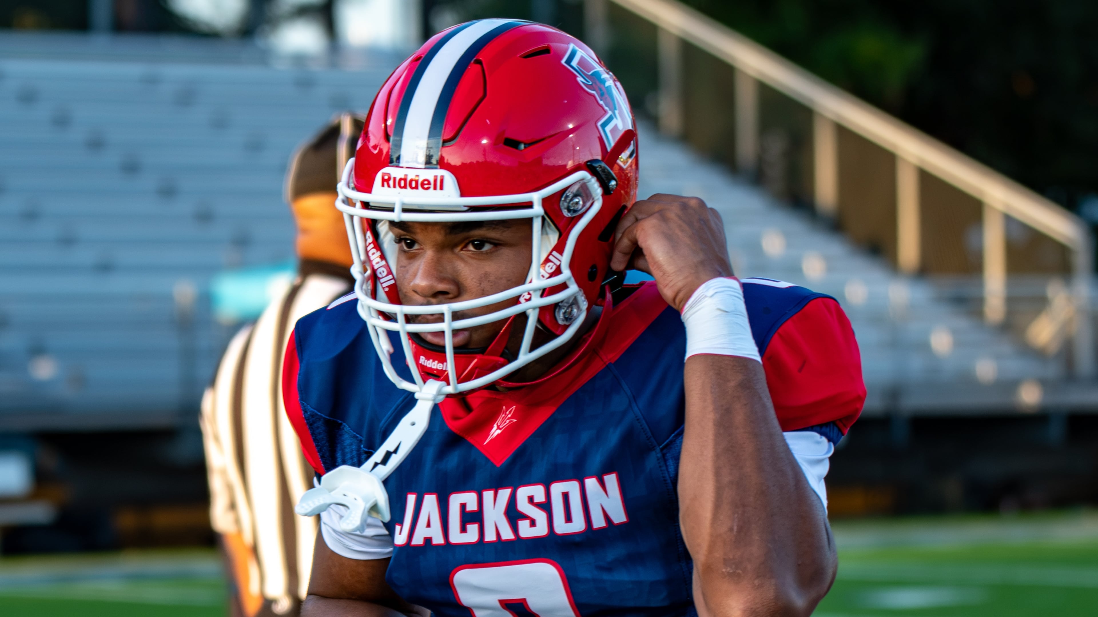 Jackson running back Danarri Brown scored nine touchdowns in a game Sept. 4, 2026, against Union Grove. (Katie Stewart)