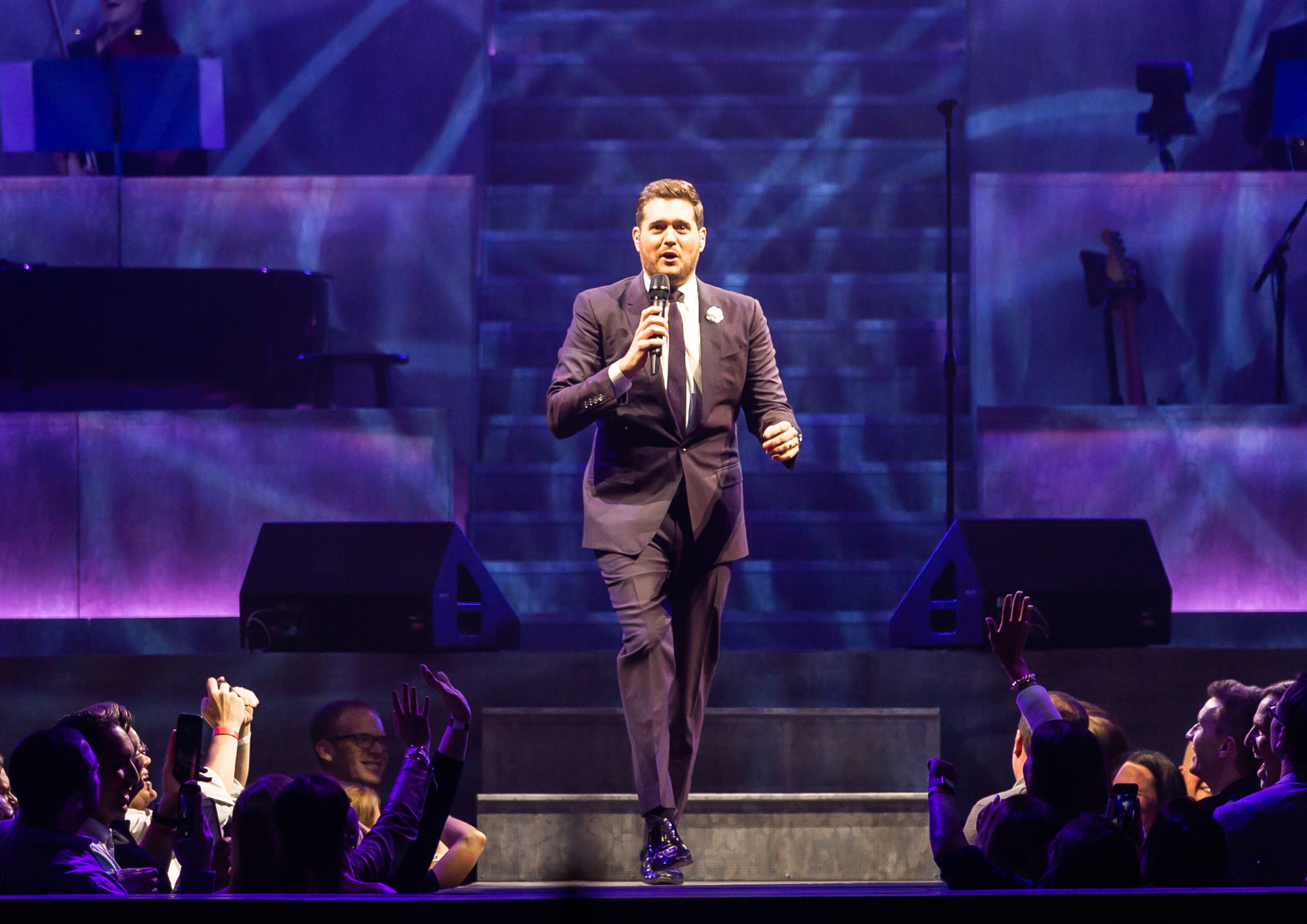 Michael Buble performed to a sold-out crowd at Infinite Energy Arena in Duluth on Feb. 17, 2019. It was his first appearance in Atlanta since 2013. Buble will be on tour until November 2019. Photo: Ryan Fleisher/Special to the AJC