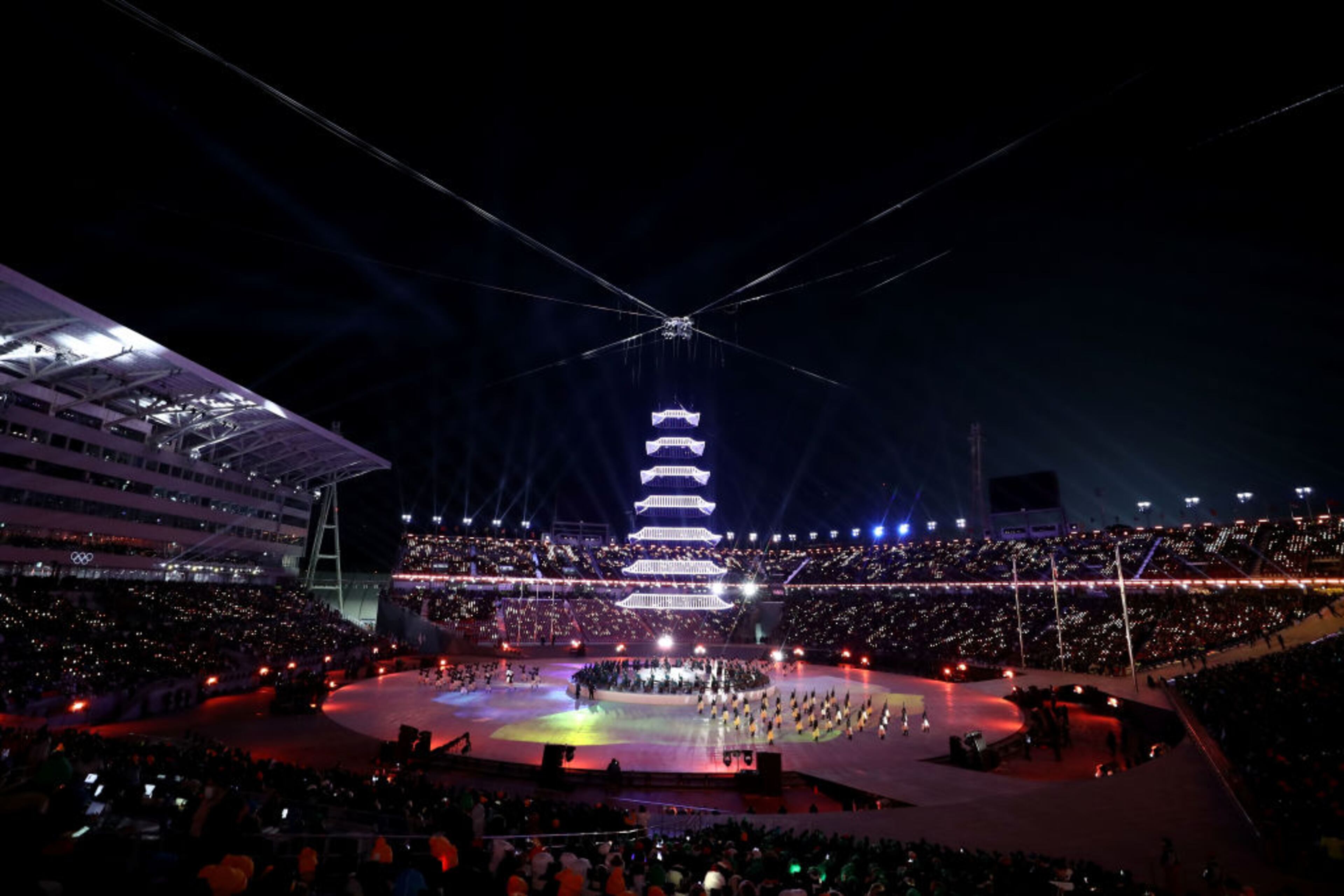 PYEONGCHANG-GUN, SOUTH KOREA - FEBRUARY 25: Entertainers perform during the Closing Ceremony of the PyeongChang 2018 Winter Olympic Games at PyeongChang Olympic Stadium on February 25, 2018 in Pyeongchang-gun, South Korea. (Photo by Ryan Pierse/Getty Images)