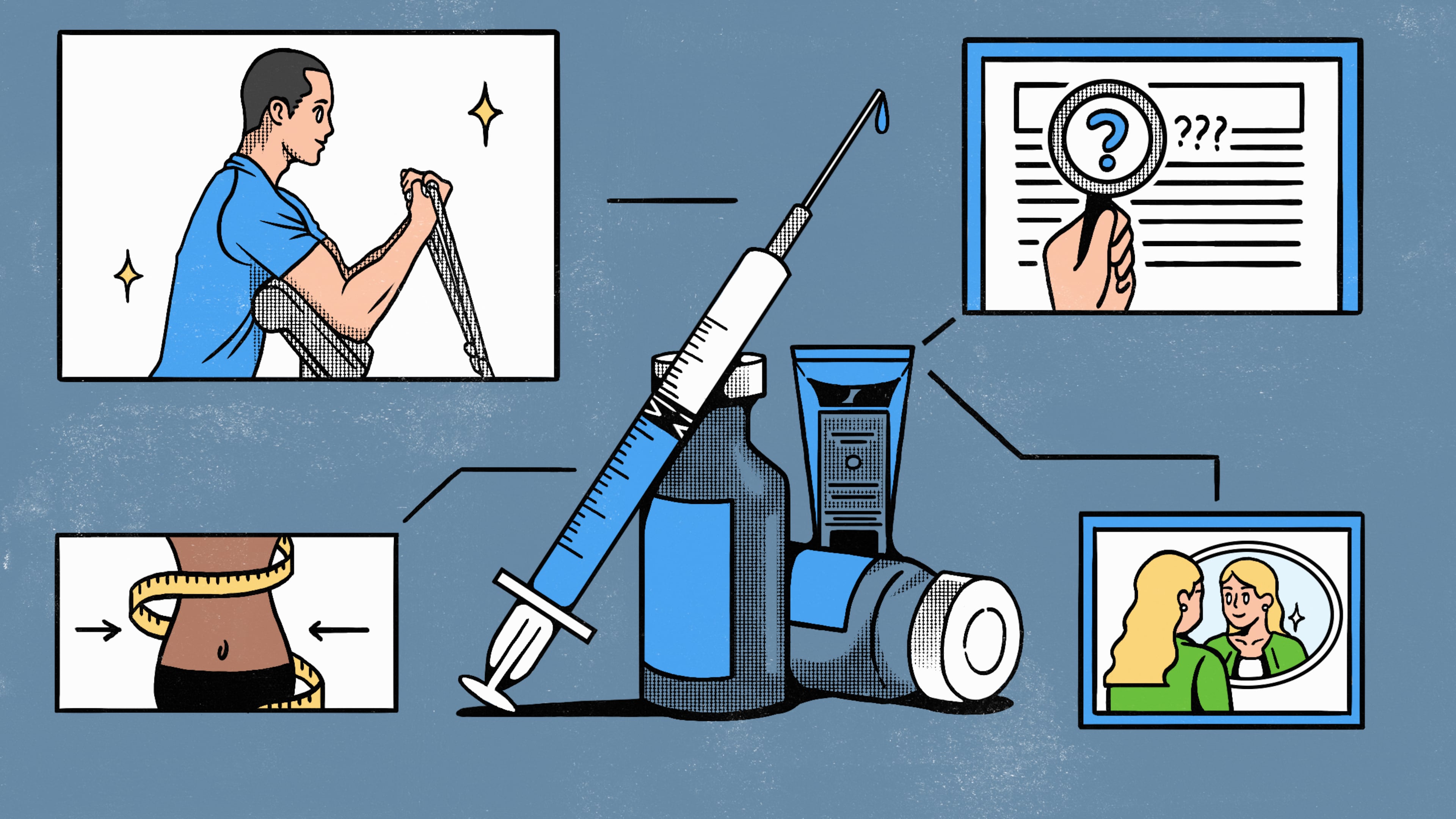 From anti-aging skin care to weight-loss treatments, peptides have quickly moved into the spotlight. Georgia medical experts weigh in on their benefits and risks. (Illustration: Broly Su/AJC)