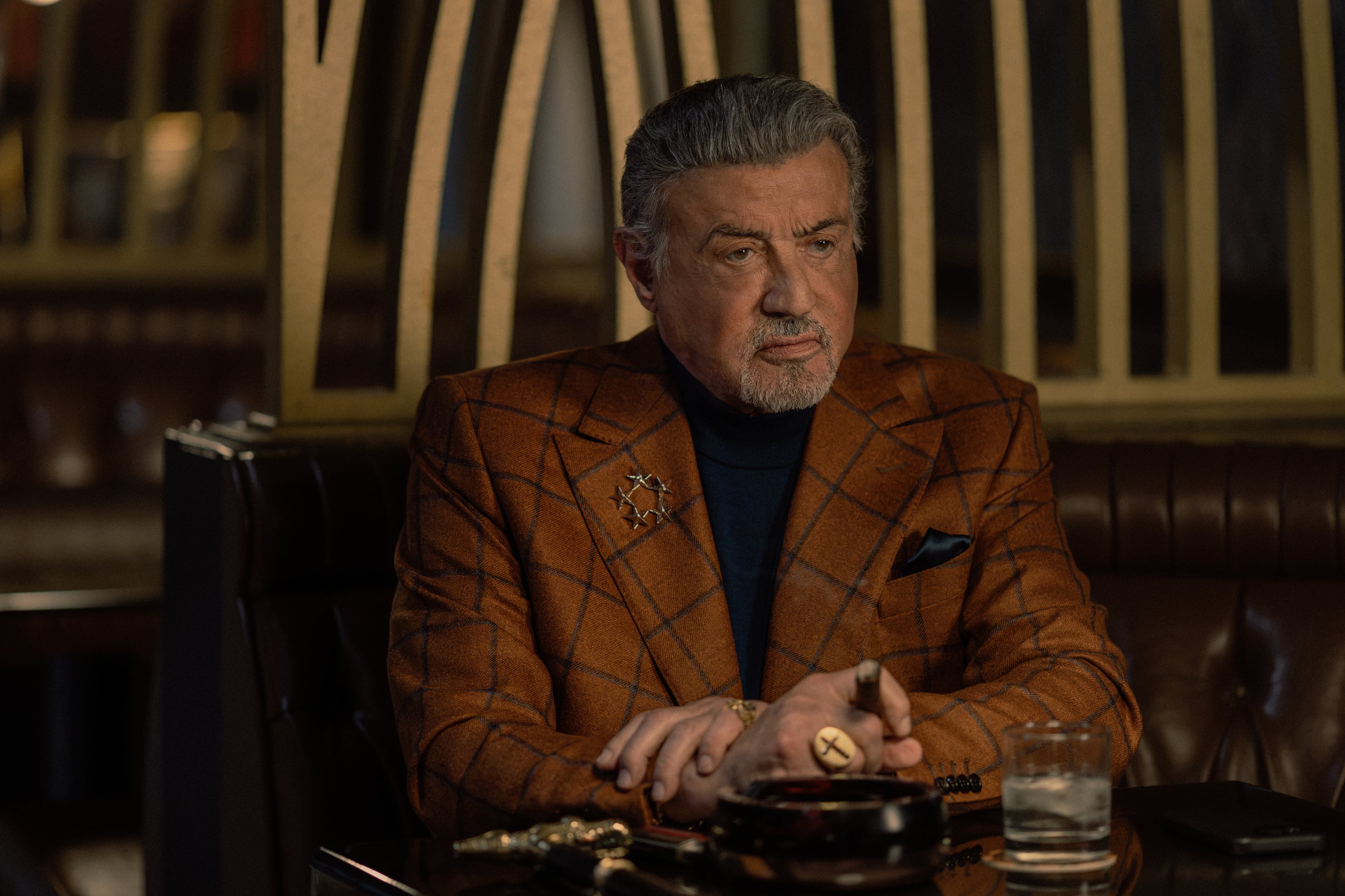 Sylvester Stallone as Dwight Manfredi in "Tulsa King," episode 9, season 4, streaming on Paramount+, starting Oct. 16, 2026. (Courtesy of Steve Swisher/Paramount+)