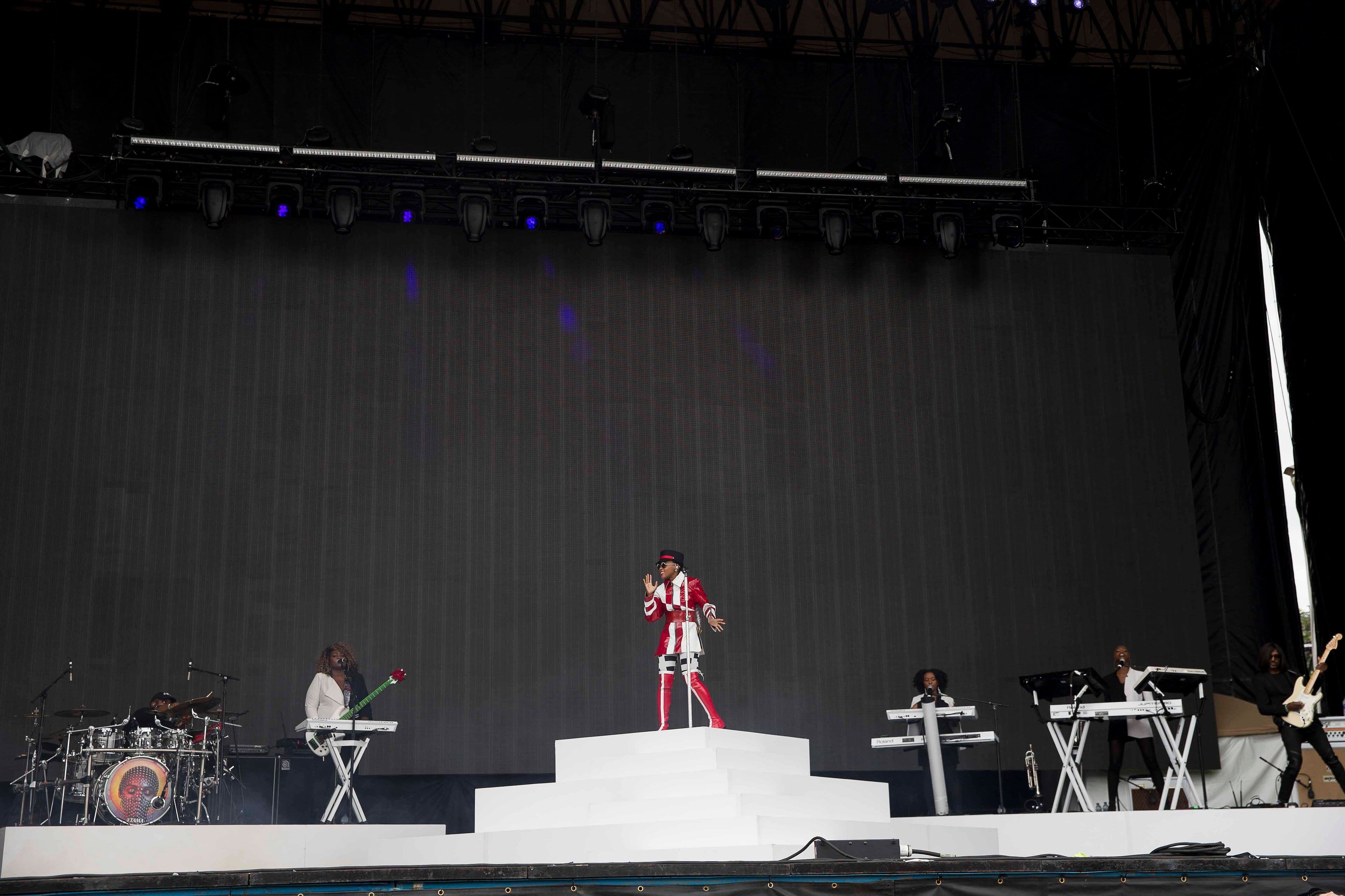 09/16/2018 -- Atlanta, Georgia -- Janelle Monae performs at the SalesForce stage during the Music Midtown festival at Piedmont Park in Atlanta, Sunday, September 16, 2018. (ALYSSA POINTER/ALYSSA.POINTER@AJC.COM)