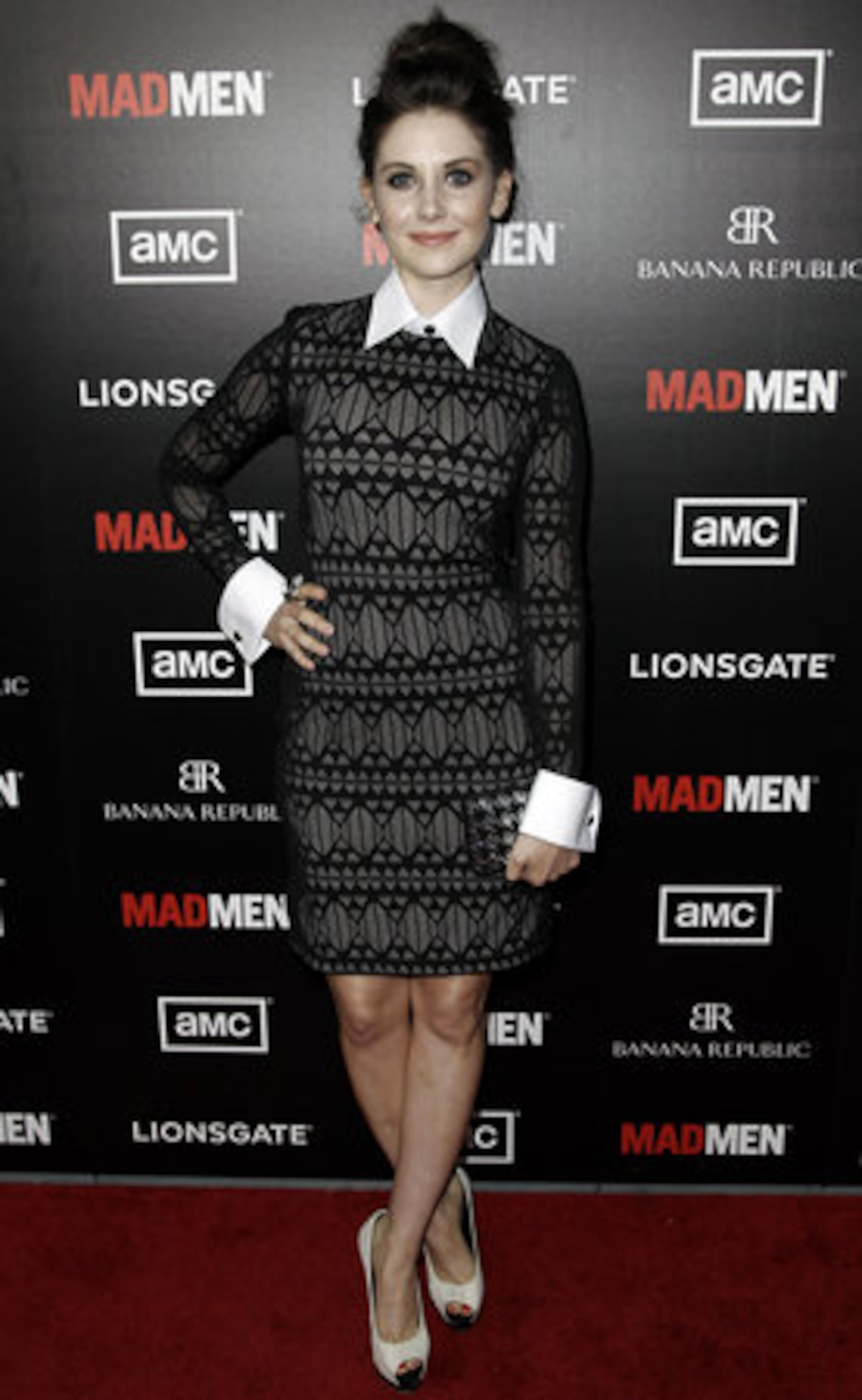Alison Brie, who plays Trudy Campbell, arrives at the premiere "Mad Men" in Los Angeles. The actress also plays Annie Edison on NBC's "Community."