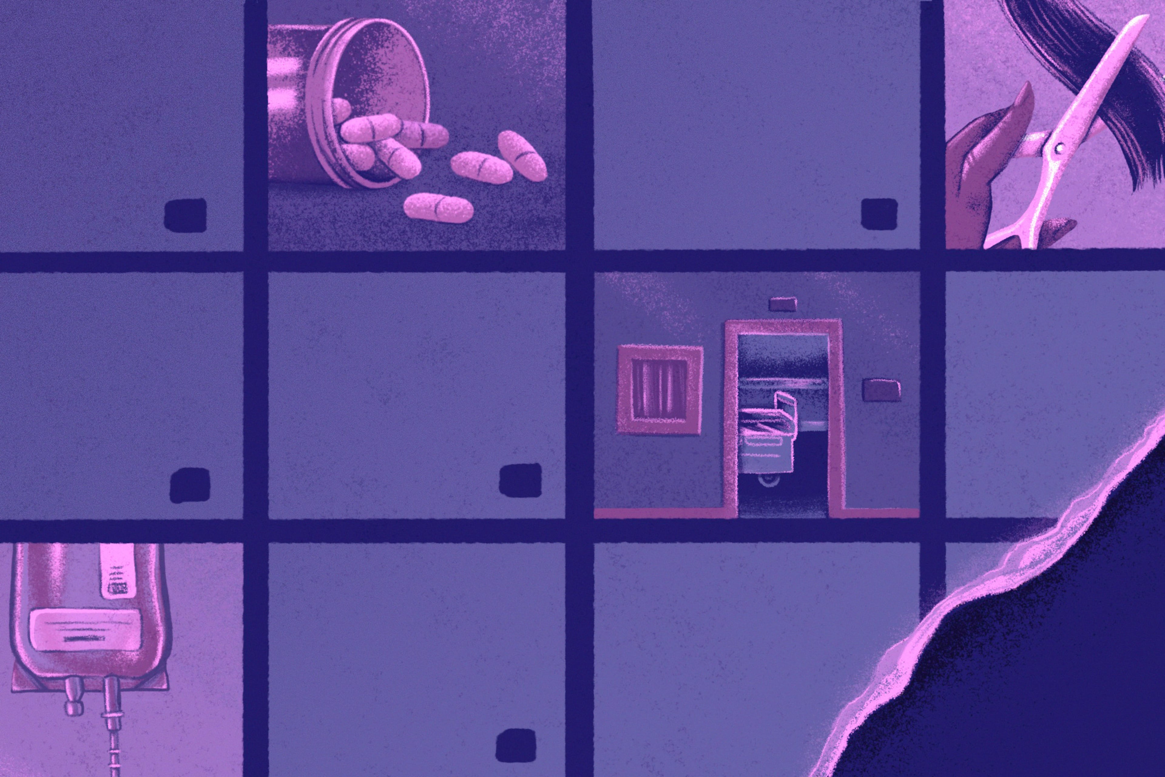 For young women with breast cancer, each day brings the challenge of fitting treatment into a busy schedule while balancing careers, motherhood and everyday life. (Illustration: Elaine Knox for the AJC)