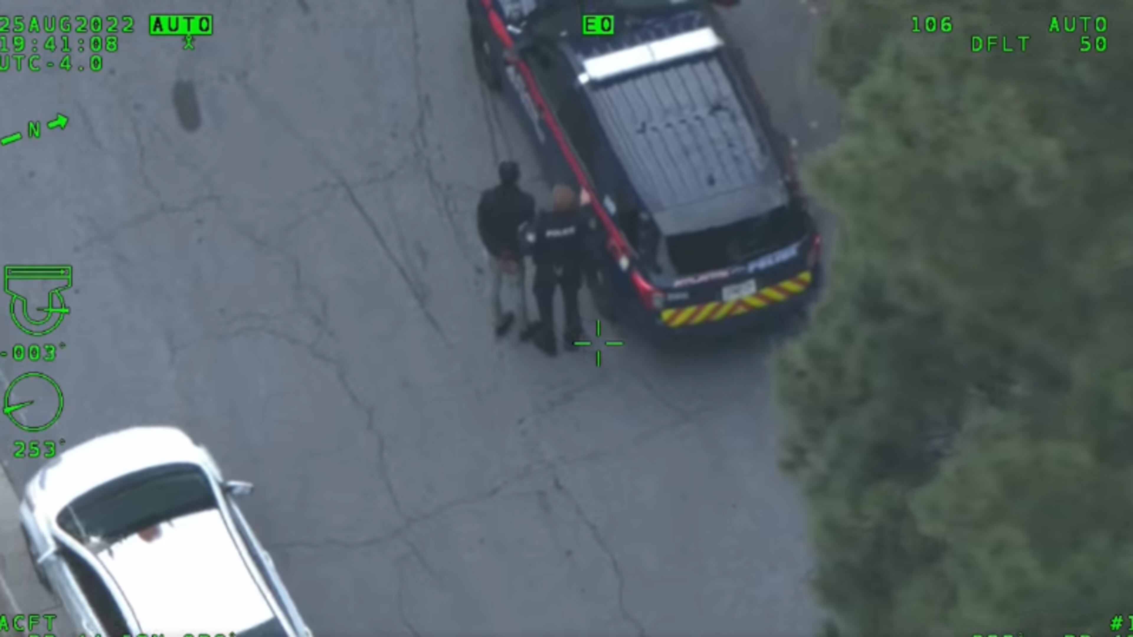 Atlanta police officers jumped into Tatum Lake to arrest a suspected car thief Aug. 25.