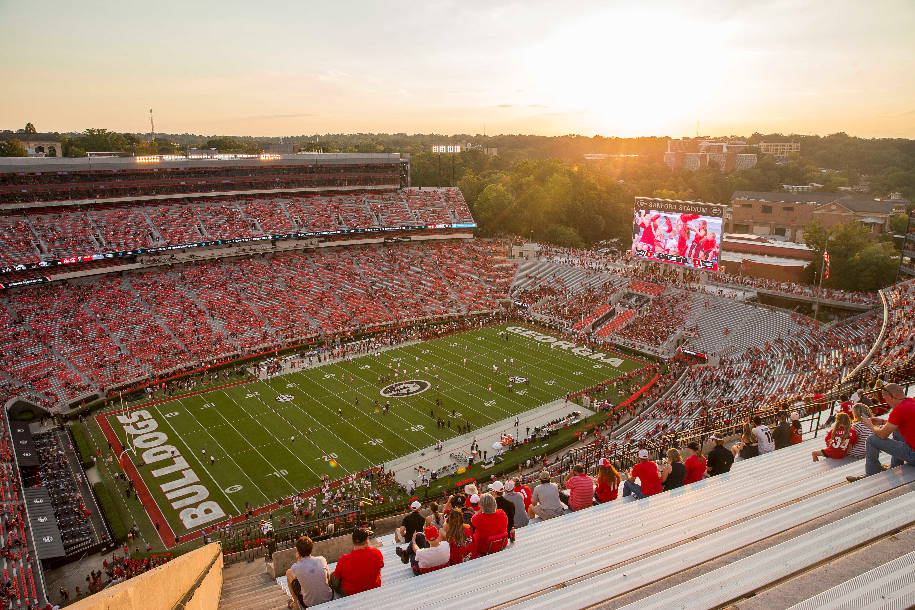 10/06/2018 -- Athens, Georgia -- Individuals begin to fill Sanford Stadium before the Georgia Bulldogs prepare to play the Vanderbilt Commodores in a NCAA college football game in Athens, Saturday, October 6, 2018. (ALYSSA POINTER/ALYSSA.POINTER@AJC.COM)