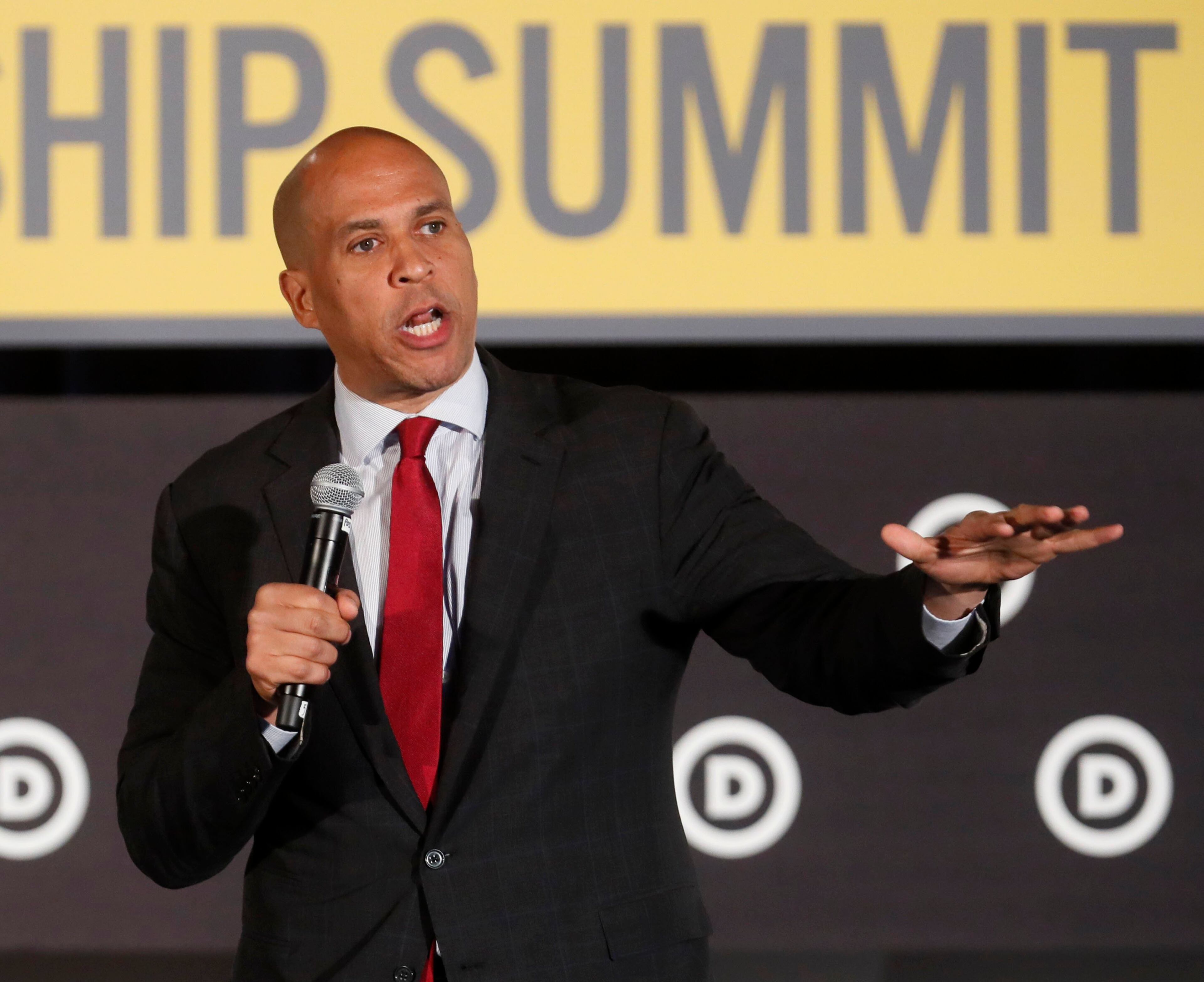 June 6, 2019 - Atlanta - Senator Cory Booker was the first of the candidates to address the summit. DNC hosts its African American Leadership Council (AALC) Summit in Atlanta. . This year's featured speakers will include 2020 presidential candidates Senator Cory Booker and Mayor Pete Buttigieg. Bob Andres / bandres@ajc.com