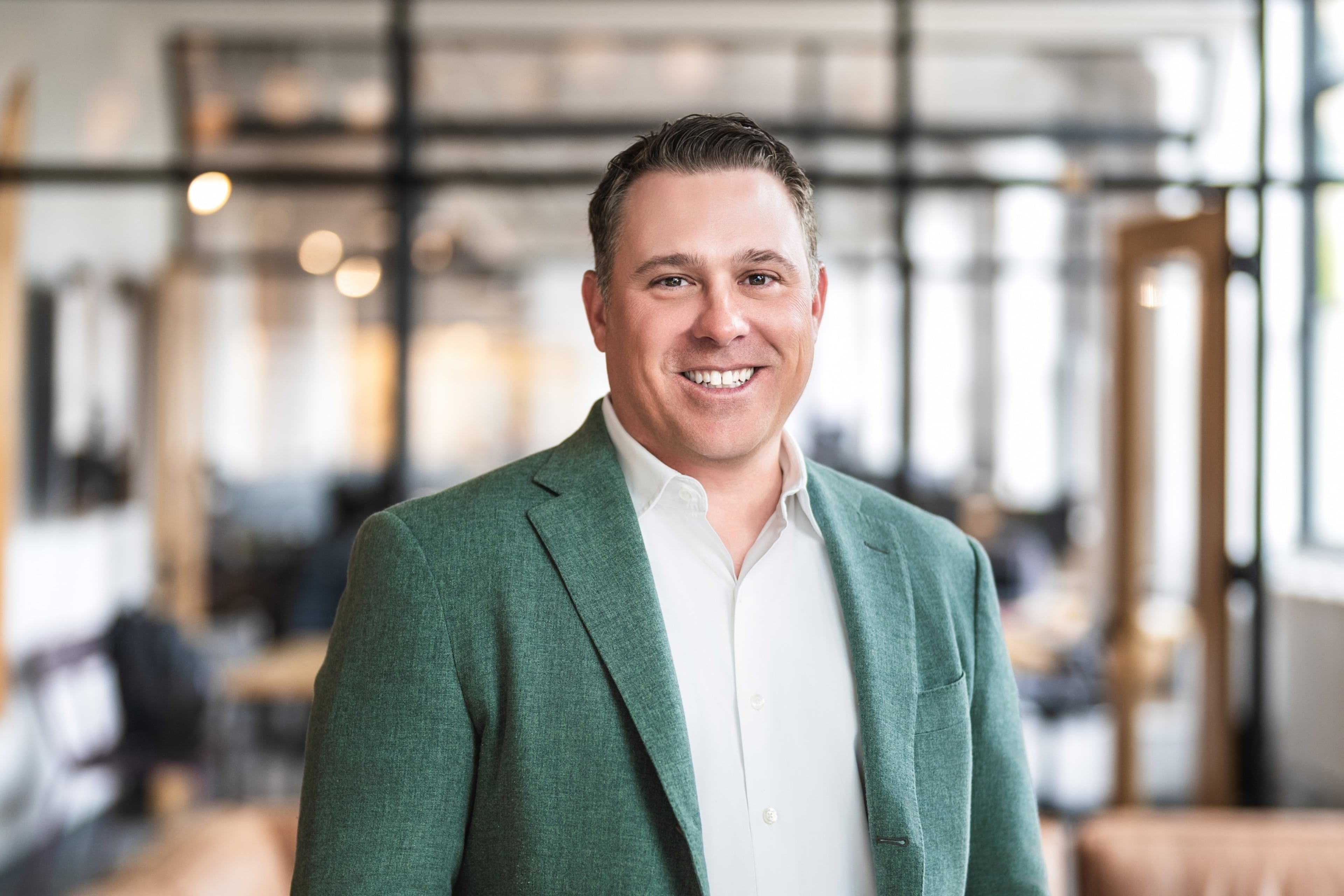 CEO Rob Lynch’s newest office overlooks the right field gate at Truist Park. (Courtesy of Shake Shack)