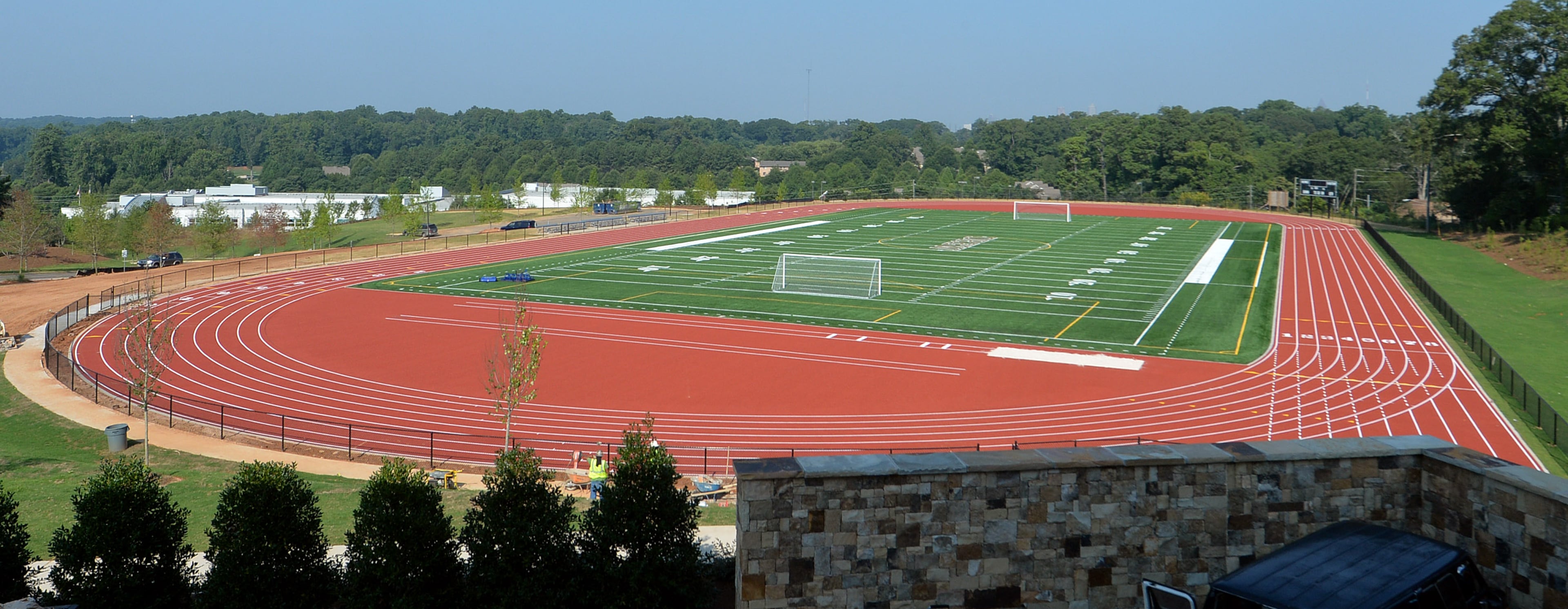 The track and football field at Drew Charter School.