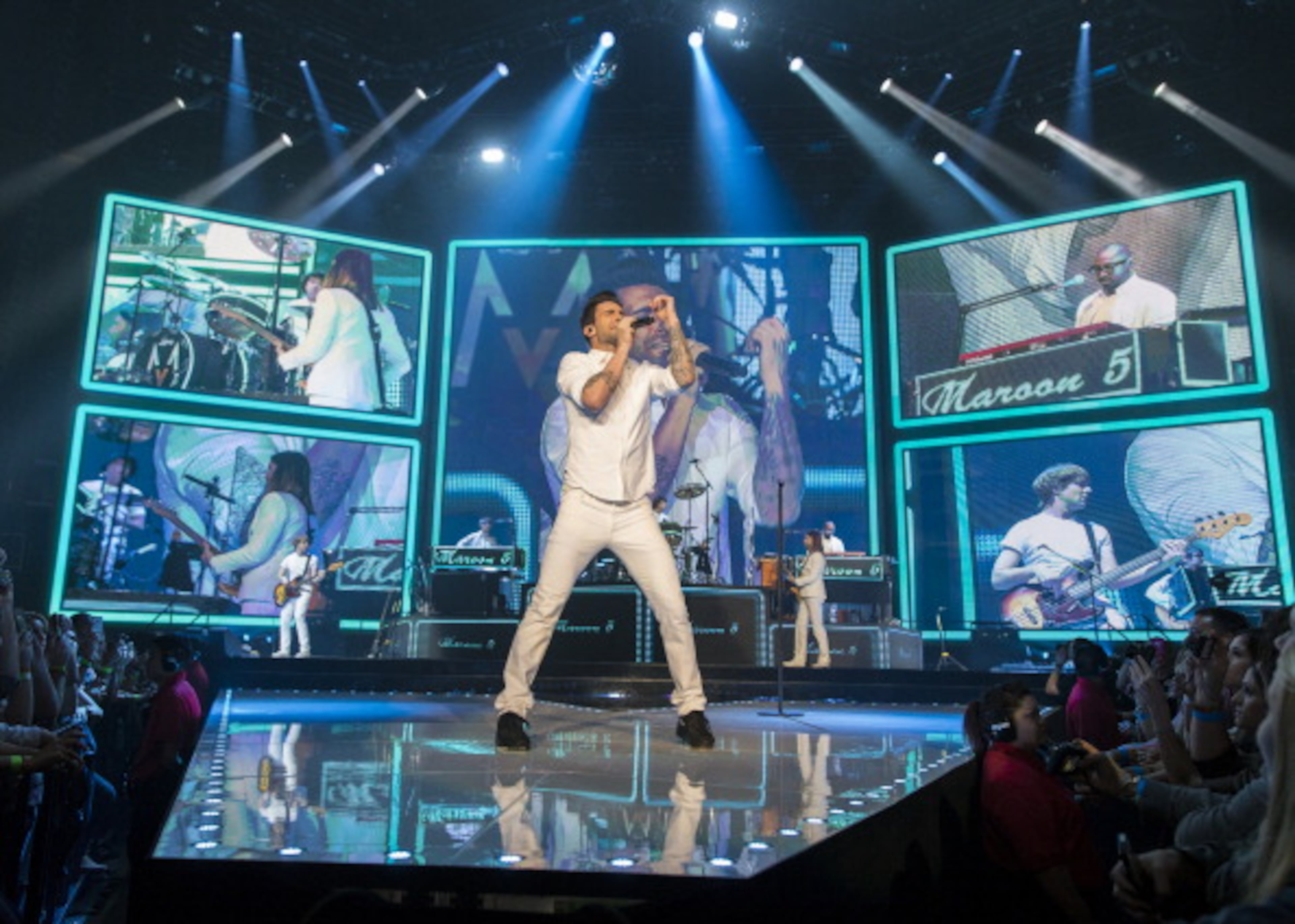 LOS ANGELES, CA - MARCH 15: Adam Levine and Maroon 5 perform at the Staples Center on March 15, 2013 in Los Angeles, California. (Photo by Christopher Polk/Getty Images for Maroon 5)