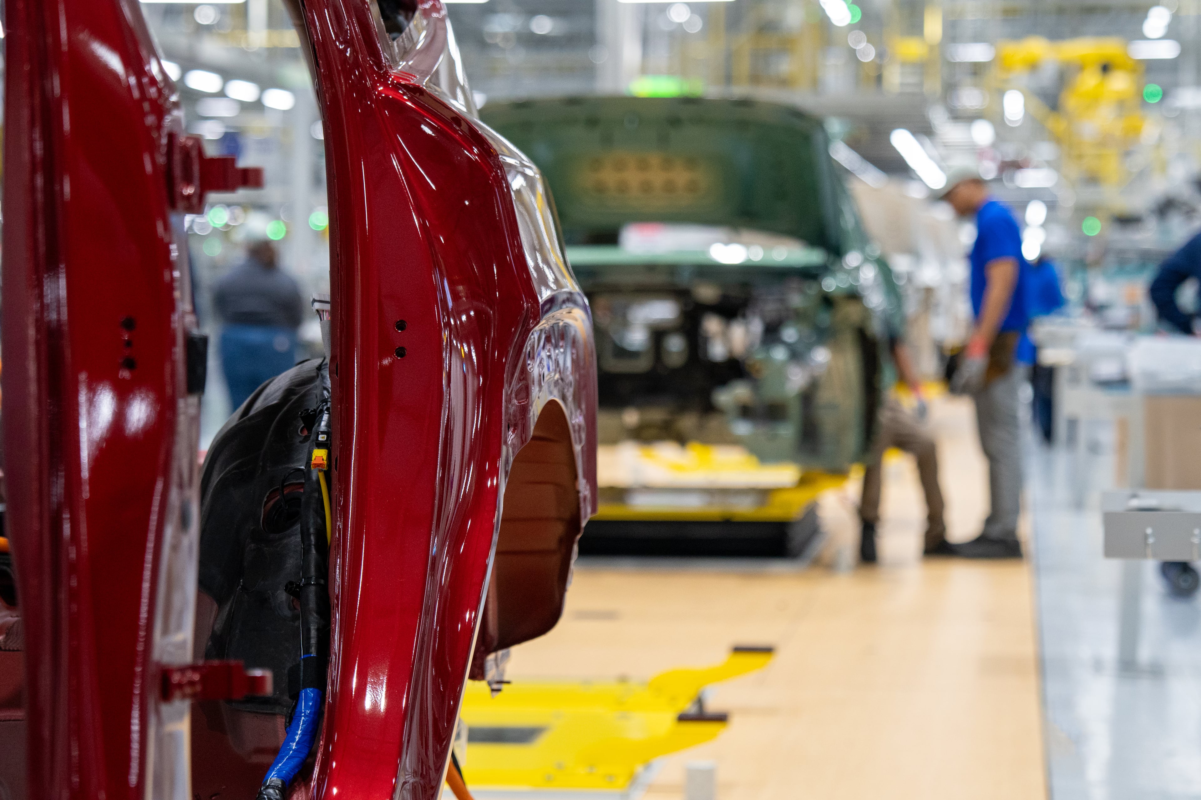 Test production in the assembly and manufacturing buildings began less than 18 months after the first piece of framework rose from the Metaplant site. EV production launched at the 20-month mark, three months ahead of schedule. (Courtesy of Hyundai Motor Group)