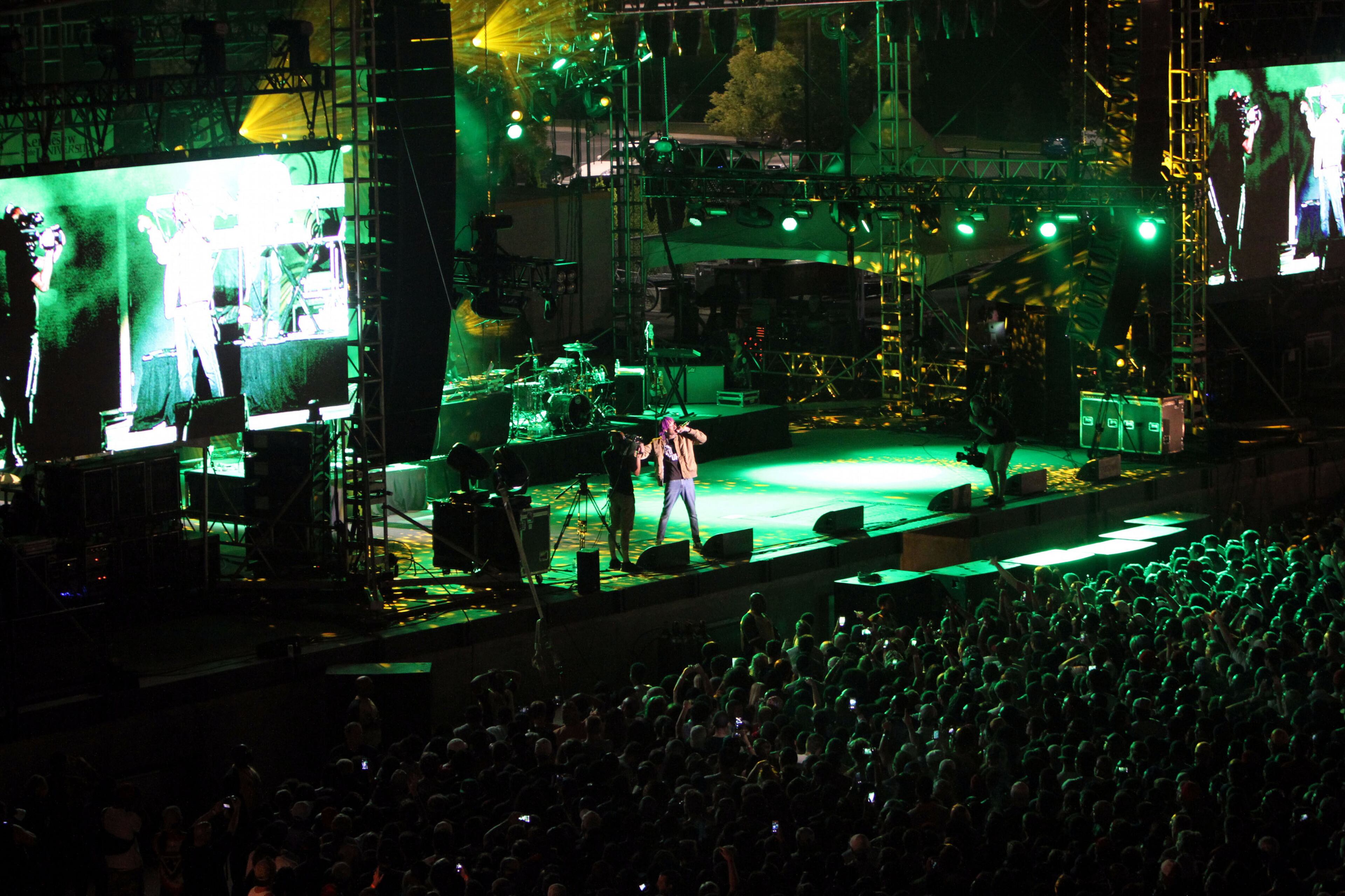 Wiz Khalifa, Ty Dolla $ign, B.o.B. and Lil Bibby provided the entertainmenbt Saturday night, October 11, for the homecoming concert at Kennesaw State University, where 9,000 students filled Fifth Third Bank Stadium. Robb D. Cohen/RobbsPhotos.com