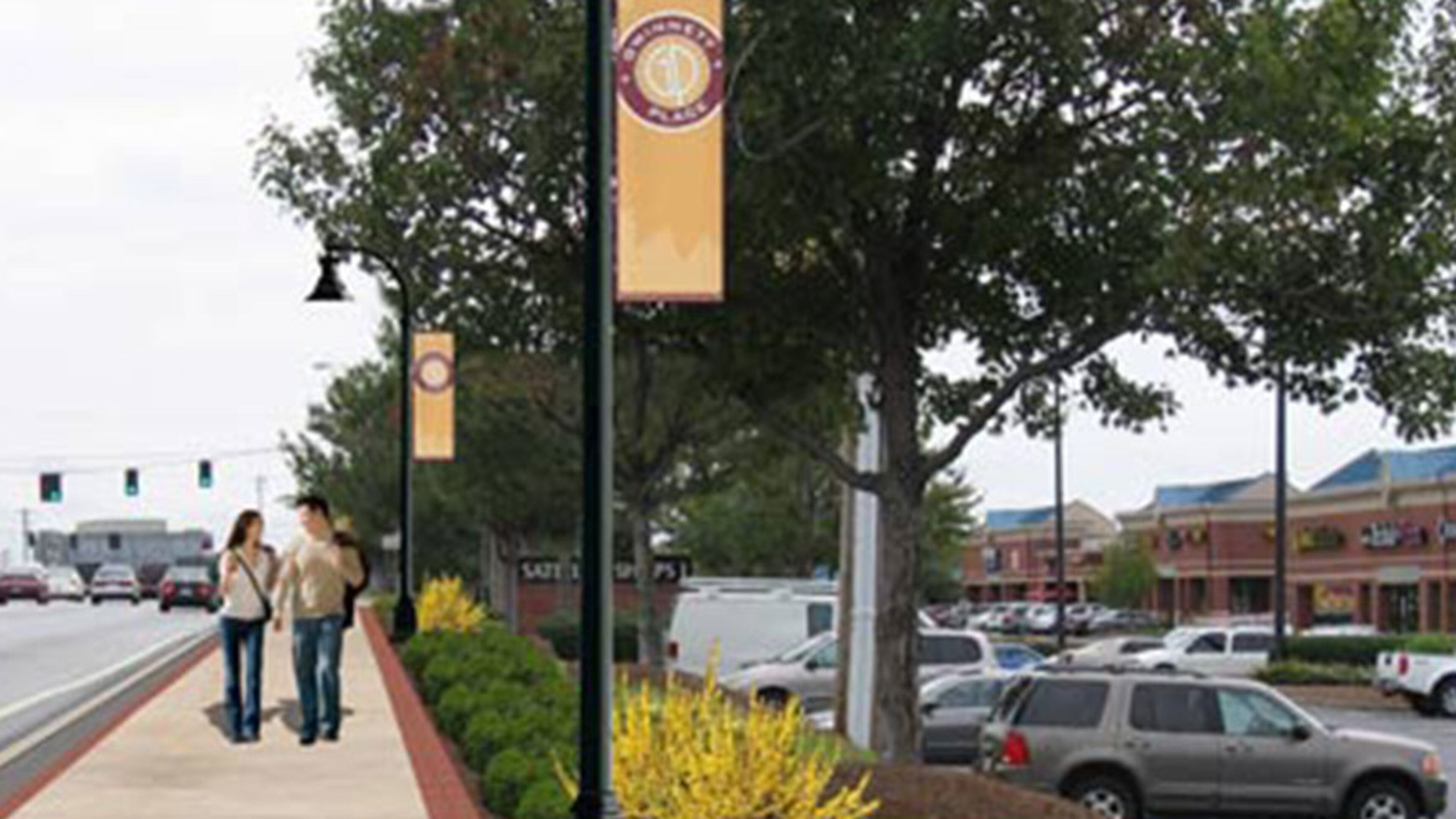 The Gwinnett Place Community Improvement District and Gwinnett DOT have begun the fifth phase of the Gwinnett Place CID’s Pleasant Hill Road Streetscape project along Pleasant Hill Road from Old Norcross Road to Club Drive in Duluth. (Courtesy Gwinnett Place CID)