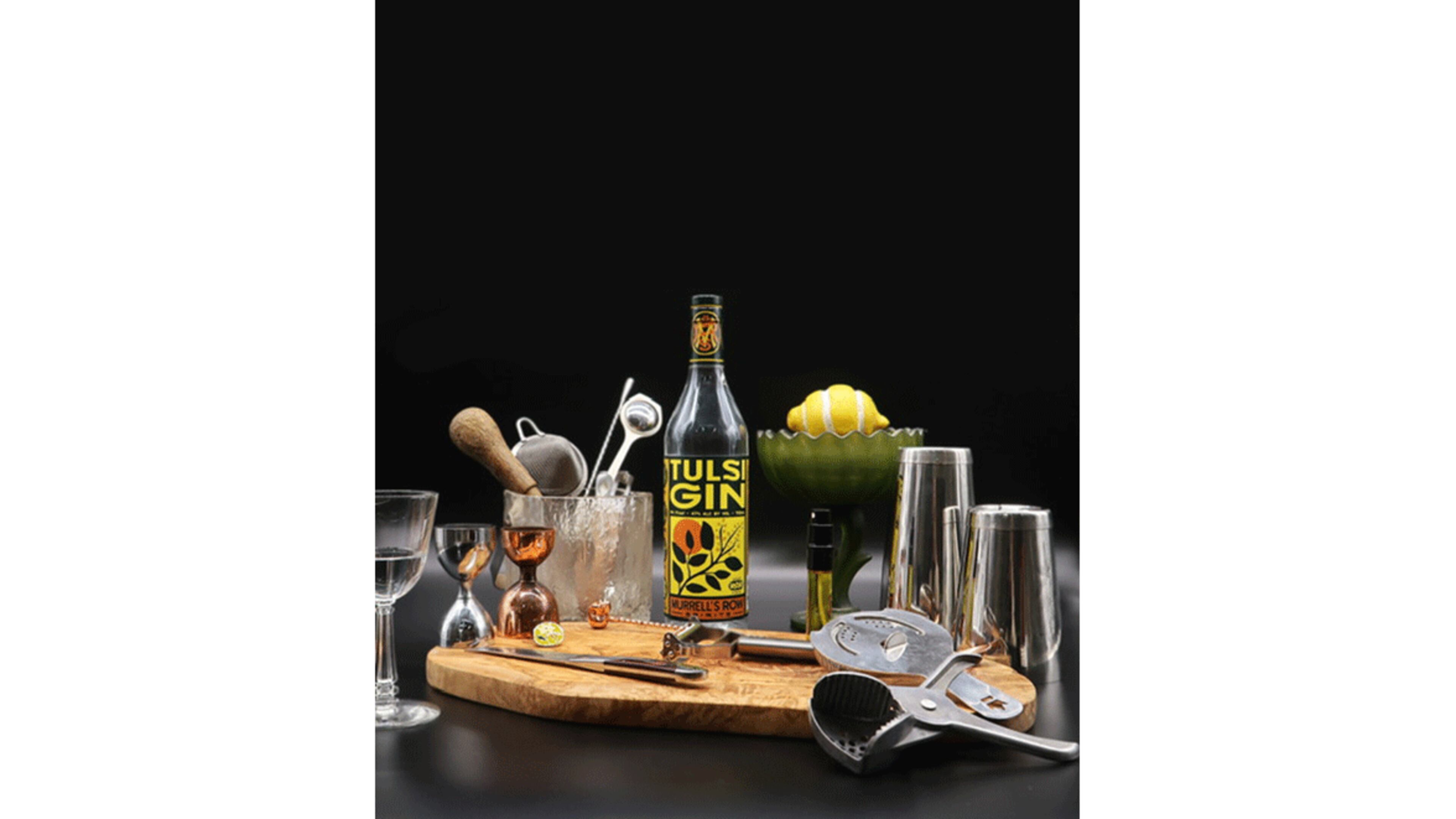 Murrell's Row Tulsi gin is bottled at 94 proof, "a great cocktail proof and perfect for a martini," said co-owner Ferrol Lee Mayfield
Courtesy of Murrell's Row Spirits