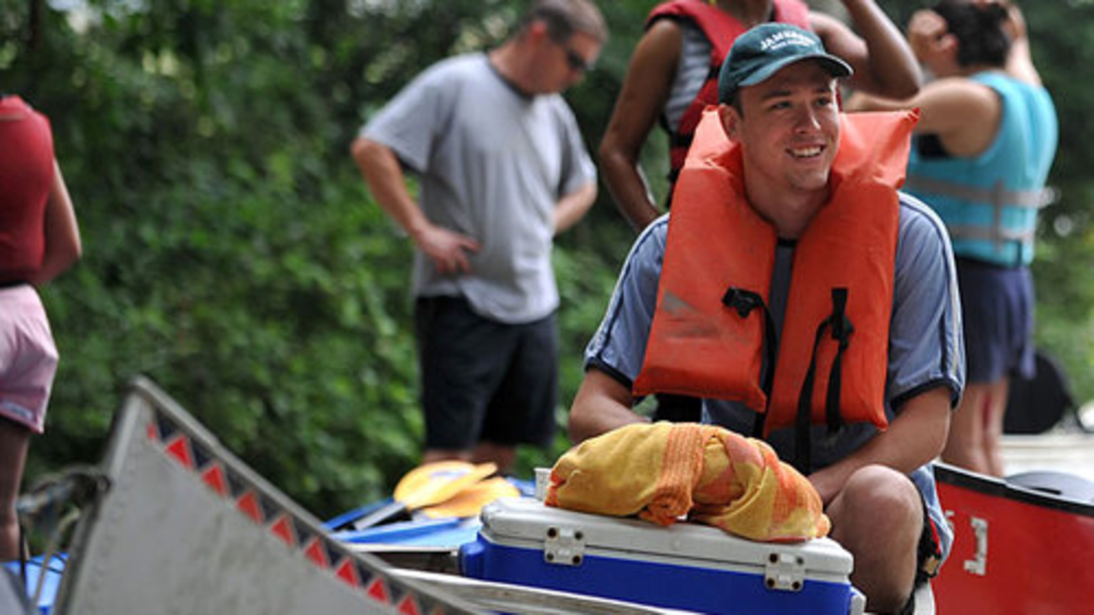 Adam Stanhope sits in his canoe as he waits for the start of the race. World class paddles took part in the race, but for most it was a little less serious with more than 20 classes including age divisions, father-son and father daughter. Awards were also given for best costume and best boat decoration.