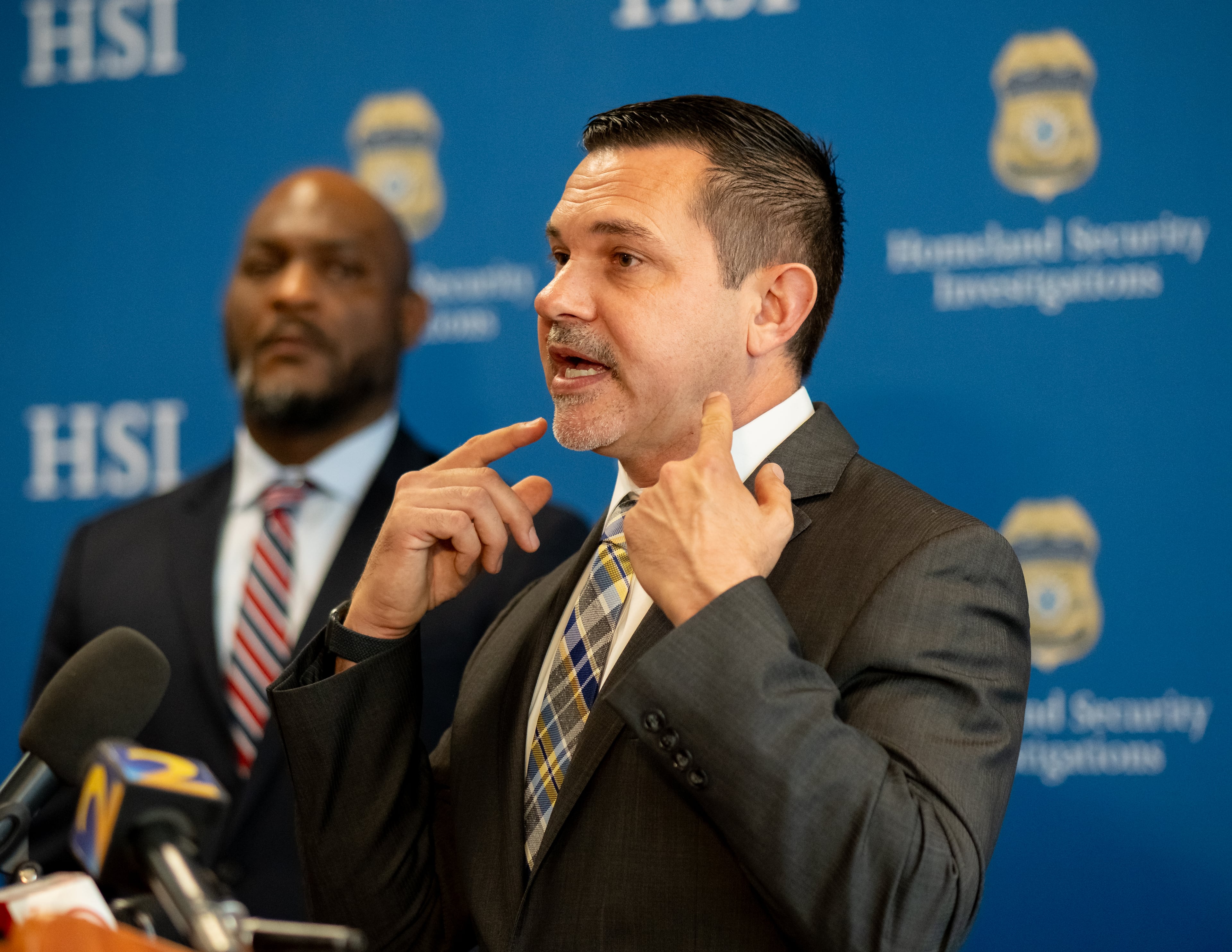 Steven Schrank, special agent in charge of HSI Atlanta, said the arrests stemmed from a monthslong investigation into alleged undocumented and illegal work at a battery plant under construction in Bryan County. (Ben Hendren for the AJC)