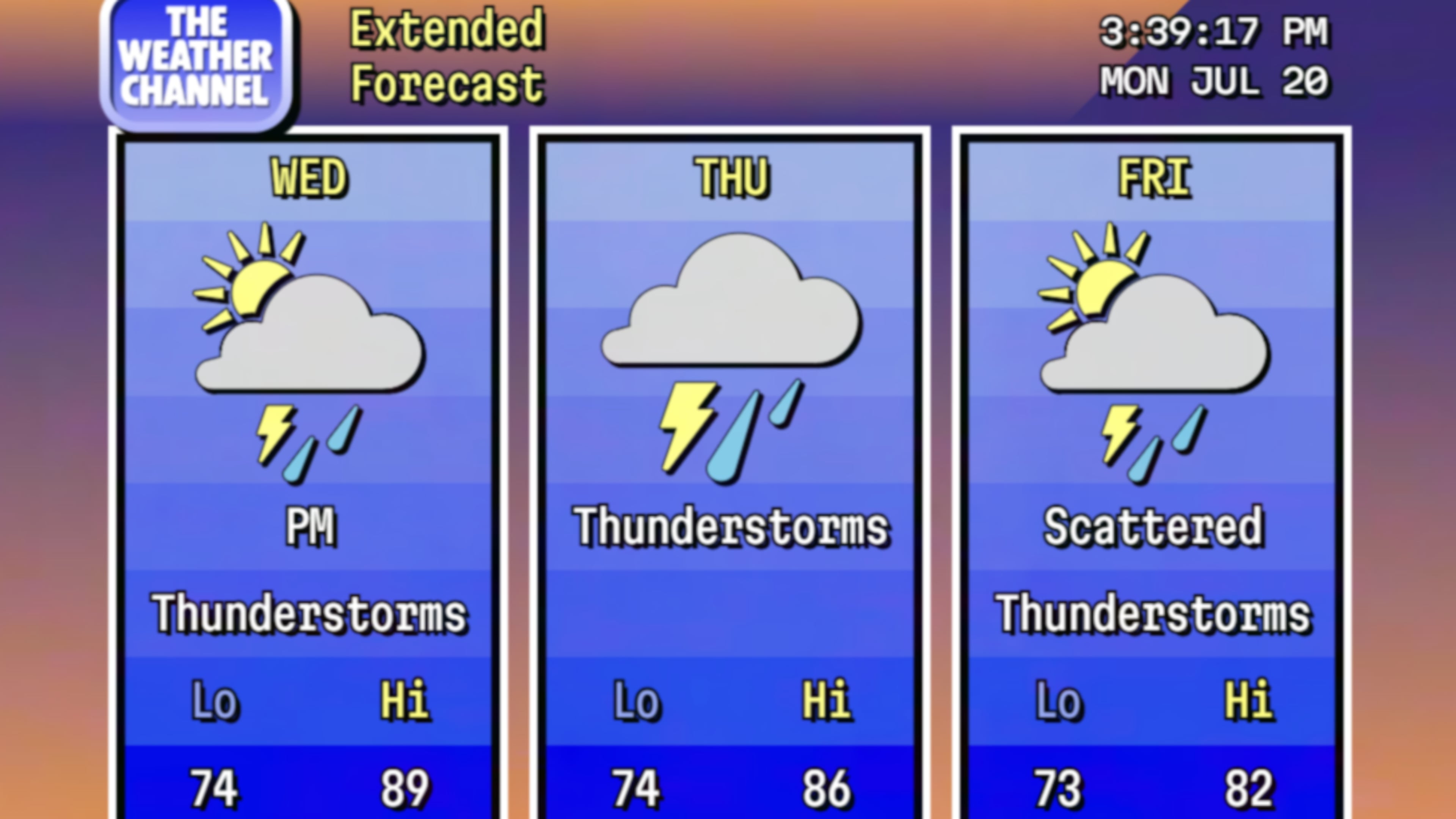 The Weather Channel's "RetroCast" blends together real-time data with old-school graphics. (Courtesy of The Weather Channel)