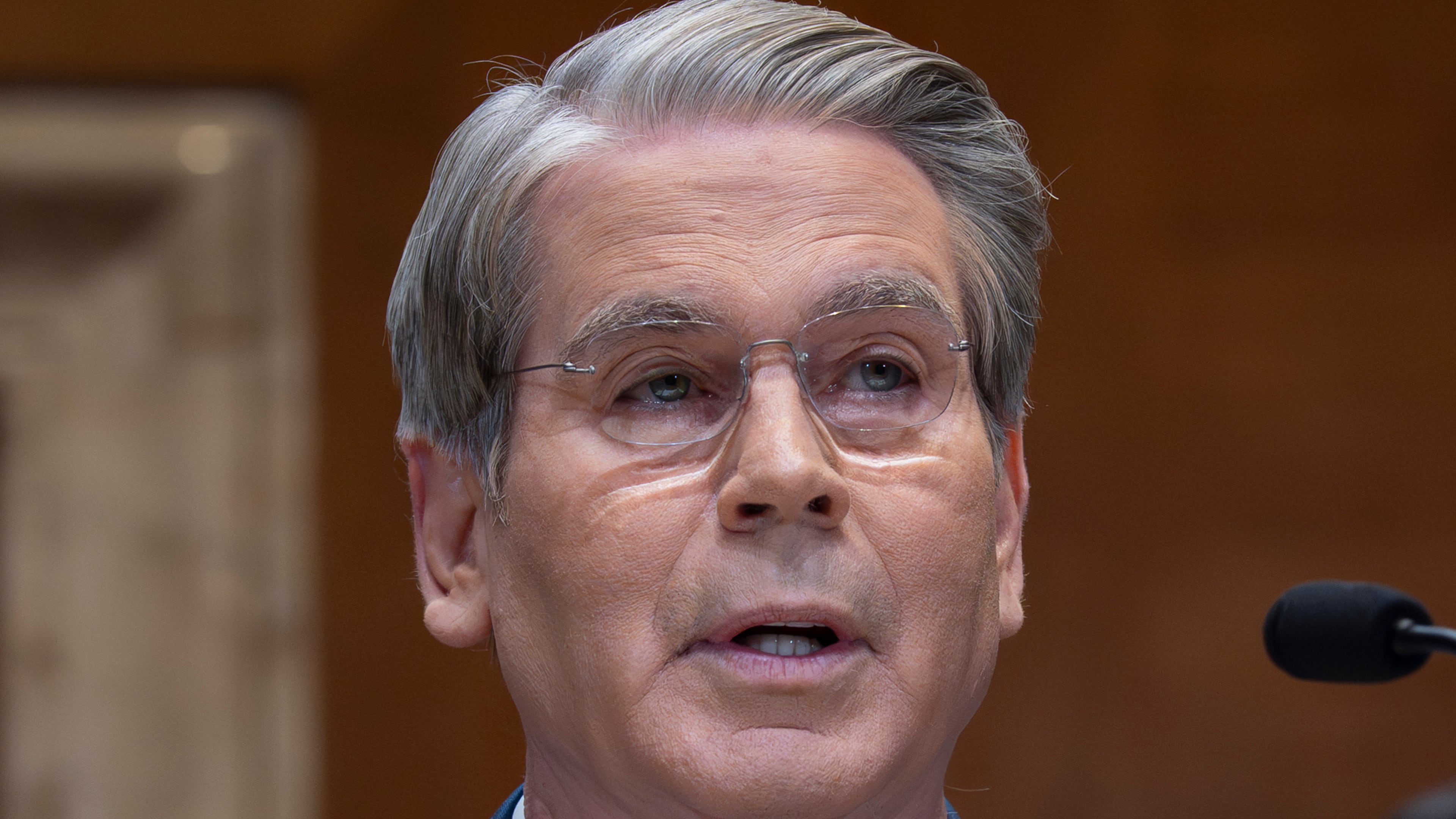 Treasury Secretary Scott Bessent testifies on his agency's proposed budget estimates for fiscal year 2027 at a Senate Appropriation subcommittee, at the Capitol in Washington, Wednesday, April 22, 2026. (AP Photo/J. Scott Applewhite)