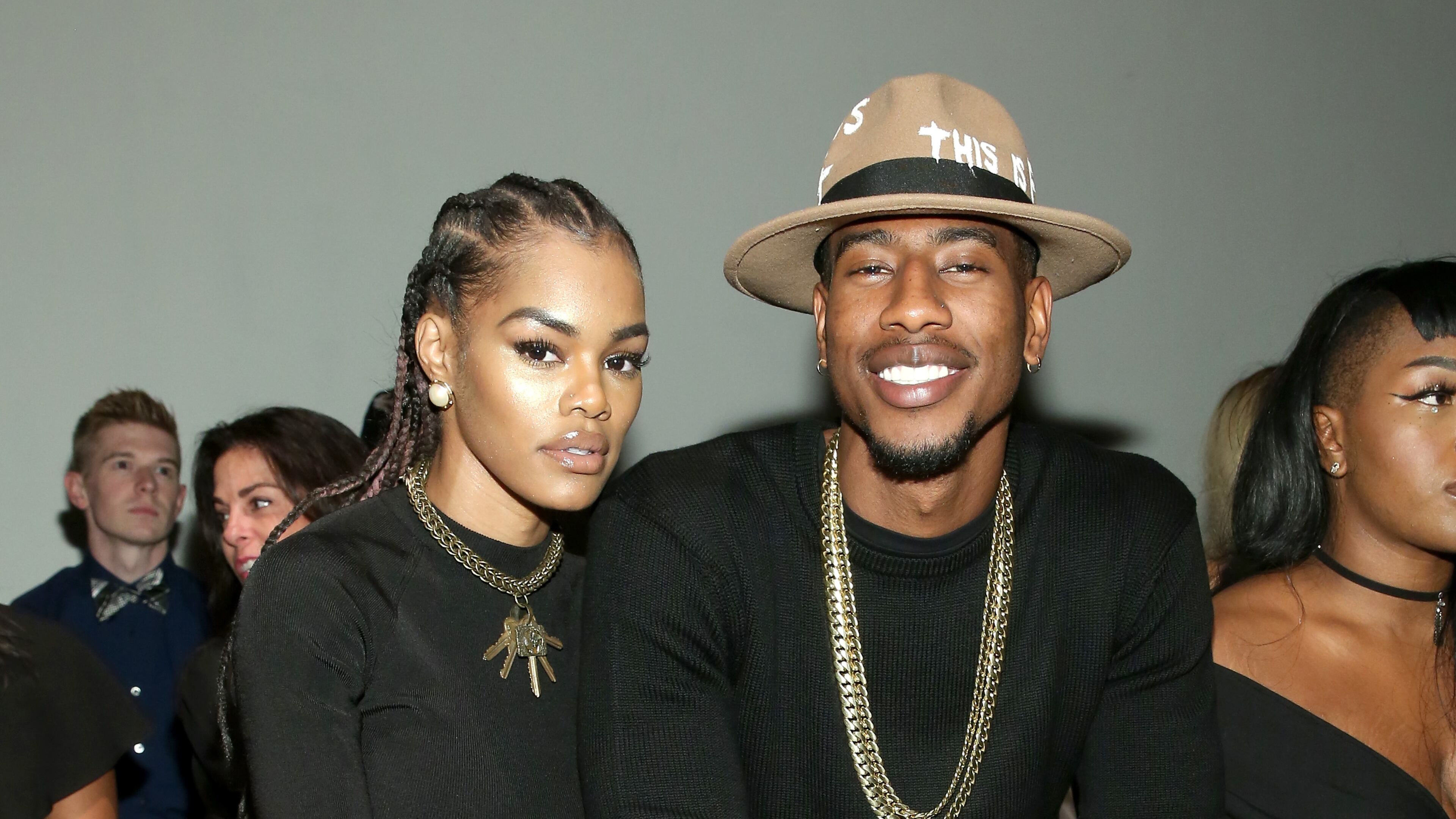 NEW YORK, NY - SEPTEMBER 12: Actress Teyana Taylor (L) and NBA player Iman Shumpert attend the Globe Fashion Week X China Moment fashion show during New York Fashion Week: The Shows at Art Beam on September 12, 2016 in New York City. (Photo by Mireya Acierto/Getty Images for New York Fashion Week: The Shows)