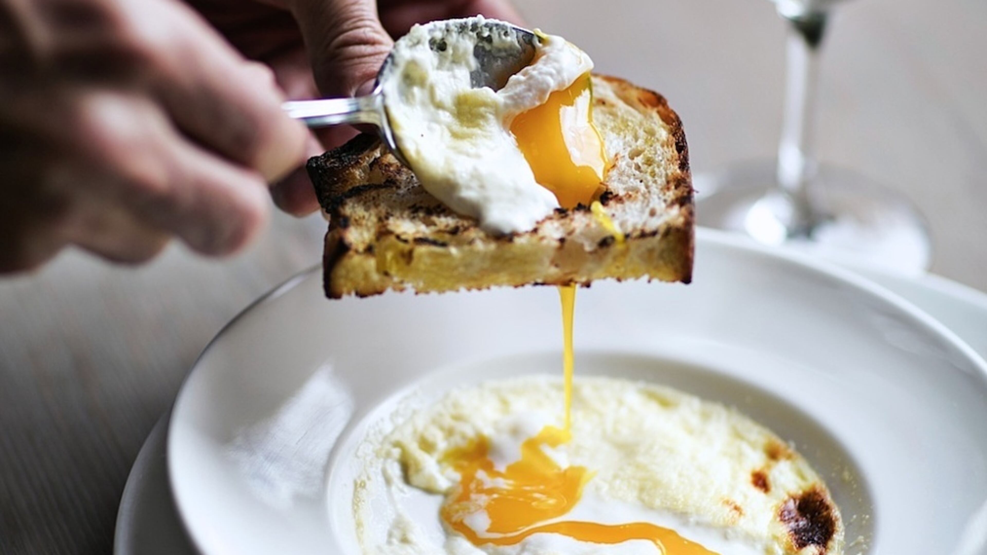 Miller Union’s farm egg baked in celery cream with grilled bread can be a shared starter — but it doesn't have to be. (Courtesy of Miller Union)