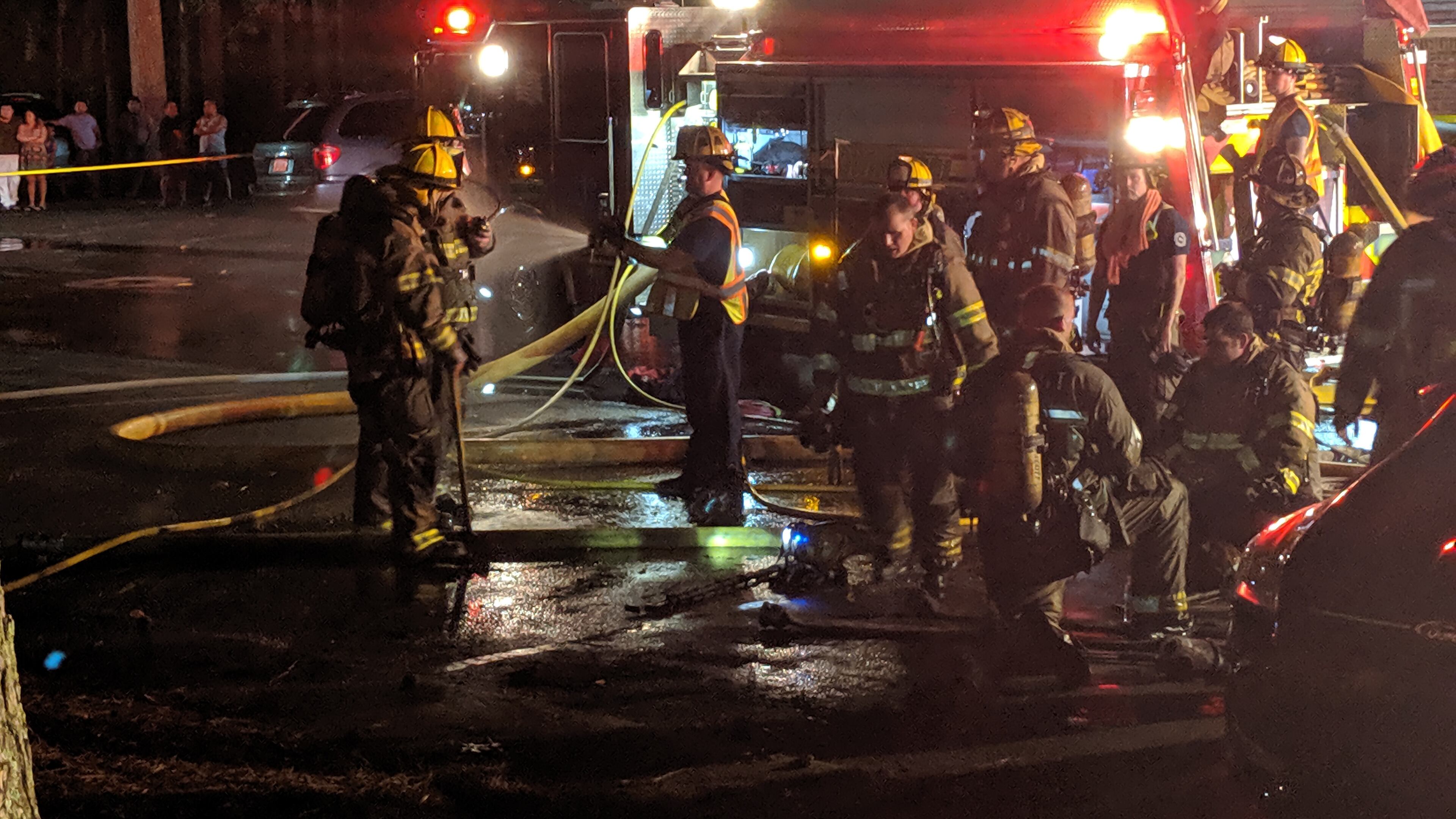 Gwinnett County fire crews saw “a thick column of black smoke on the skyline” as they were arriving to a fire at the Forest Vale Apartments off Jimmy Carter Boulevard on Sunday night, department spokesman Donald Strother said.