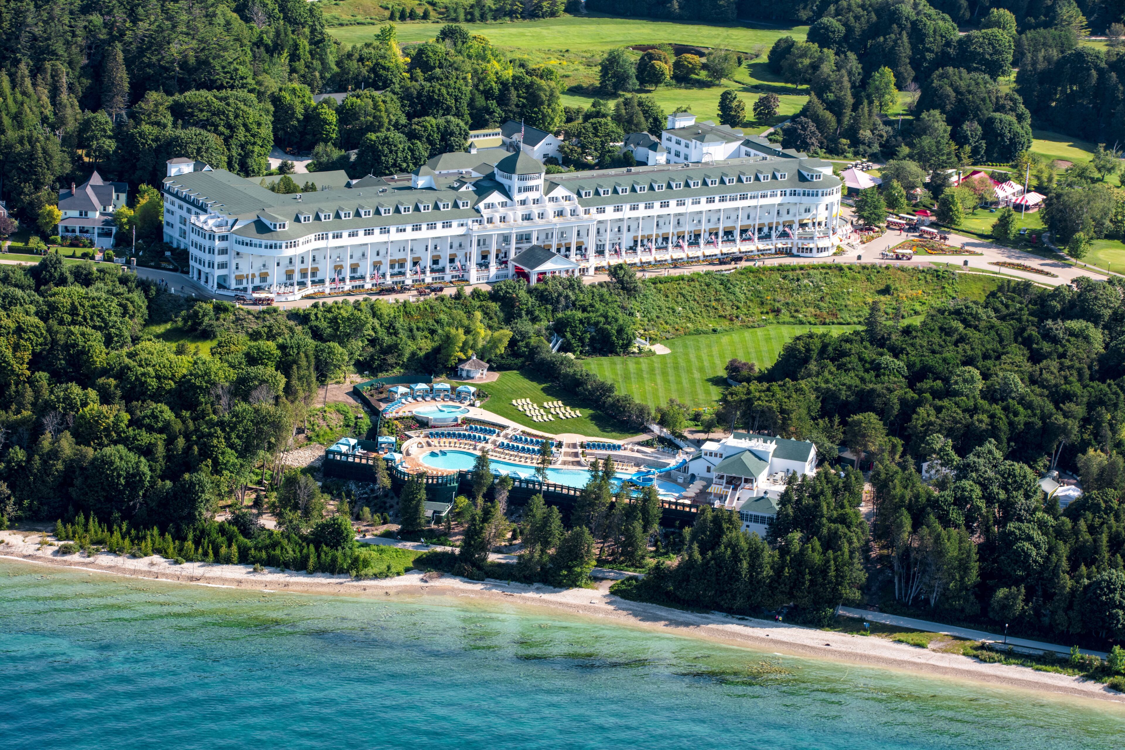 Grand Hotel on Michigan's car-free Mackinac Island has been a summer destination for generations of travelers. (Courtesy of Grand Hotel)