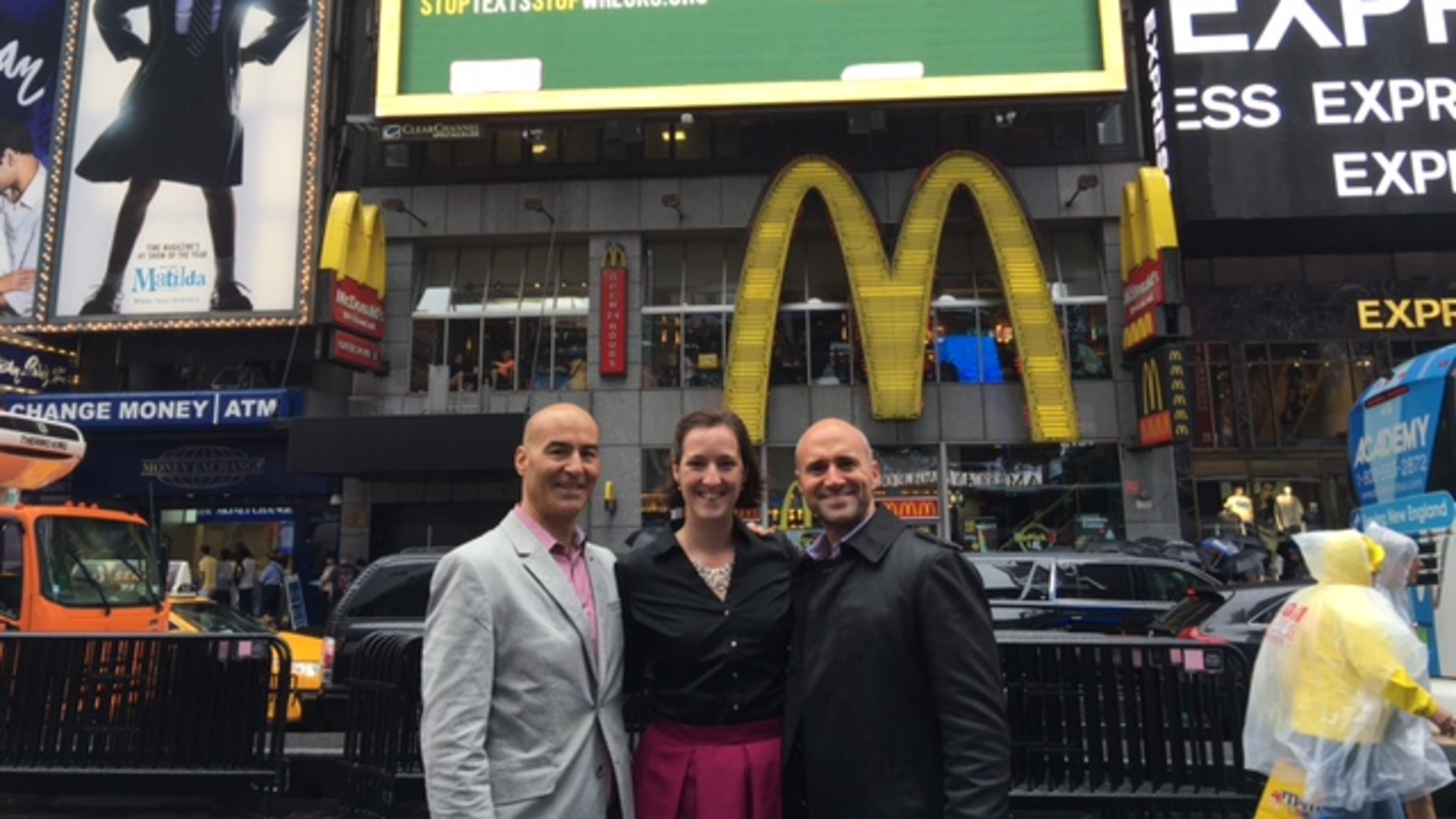 Snellville's Bethany Wheeler, aGwinnett Technical College student, was selected as the college winner of a major national outdoor ad design contest for Project Yellow Light. Here anti-texting and driving ad recently appeared in Times Square. (Special photo)