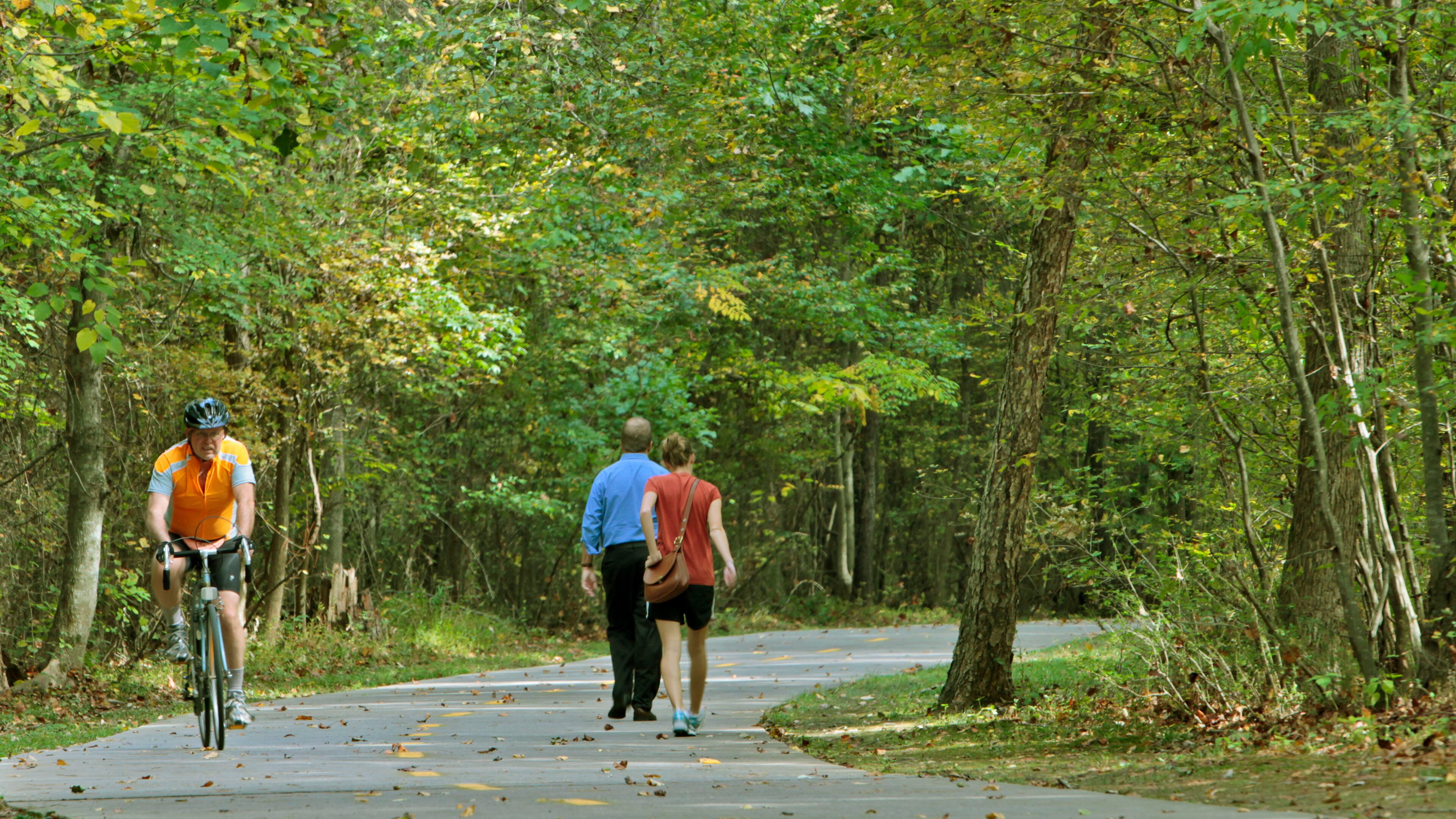 The Big Creek Greenway is a 14-mile linear park in two sections, one in Forsyth County, the other in Alpharetta and Roswell. This long, shady oasis seems unlikely in such a developed area, but it runs along Big Creek past North Point Mall and underneath such busy roadways as Old Milton Parkway and Georgia 400. - Blake Guthrie, for the AJC