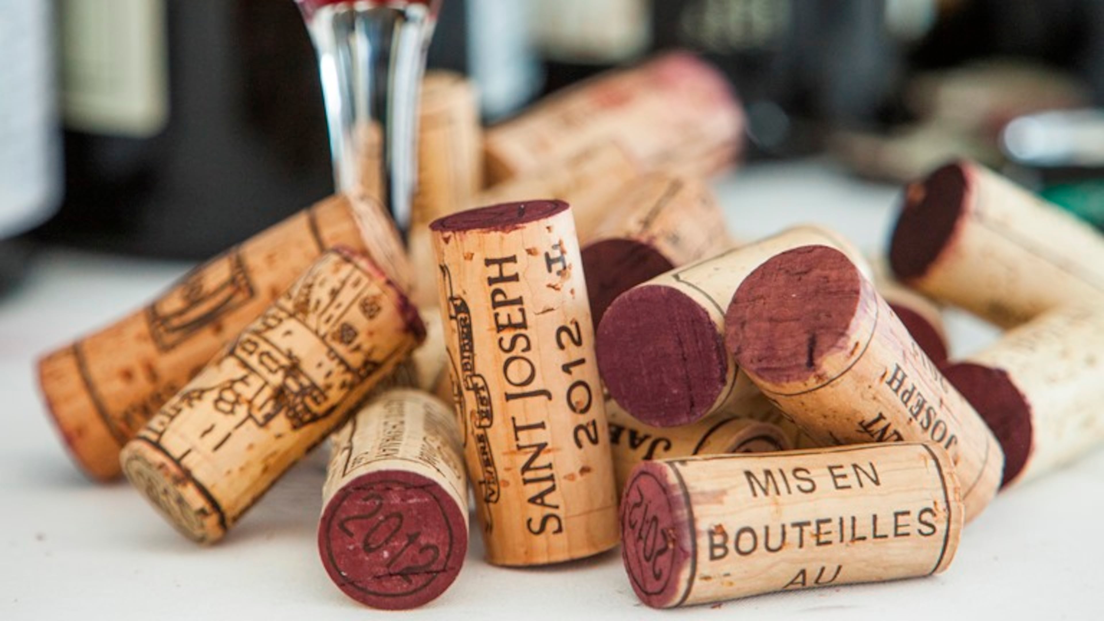 Corks at a wine tasting of St.-Joseph in New York, July 29, 2015. In the best of the wines from the appellation in the Rhone region of France, tasters found beauty and distinctiveness that makes the area such a singular site for syrah.