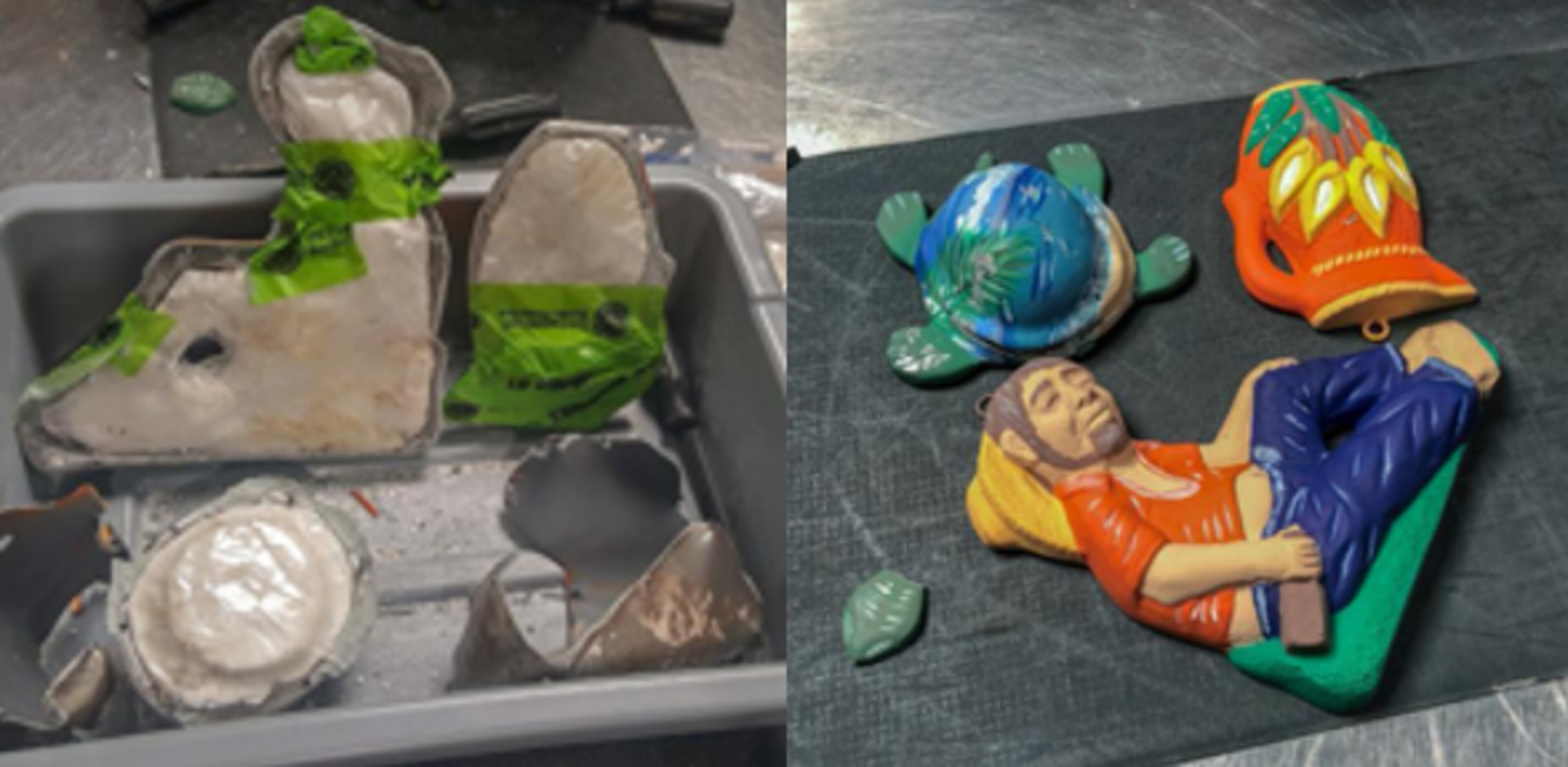 Nearly 3 pounds of cocaine hidden inside decorative figurines from Honduras was seized in the Atlanta airport on Tuesday evening.