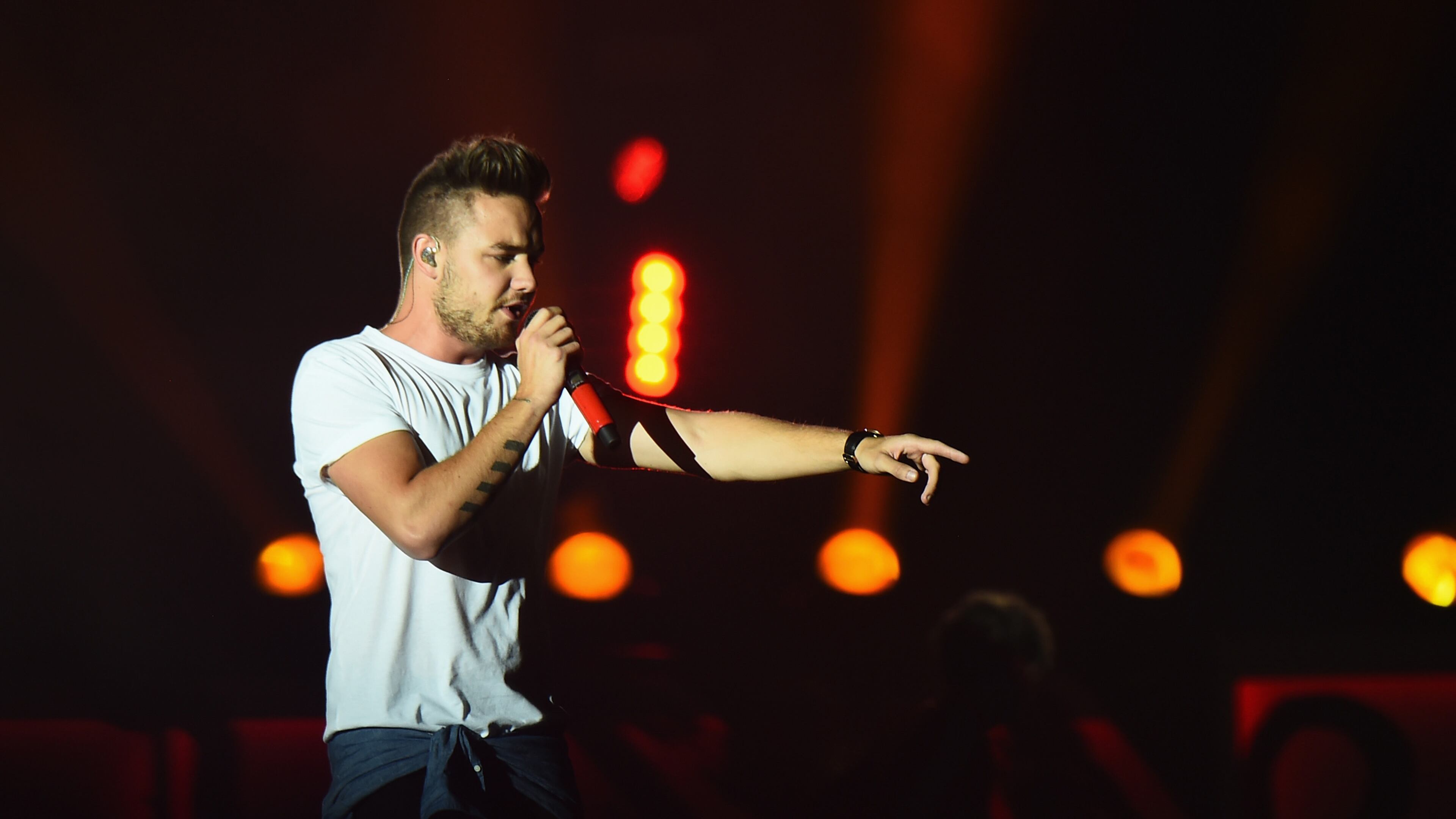 EAST RUTHERFORD, NJ - AUGUST 05: Liam Payne of One Direction performs at MetLife Stadium on August 5, 2015 in East Rutherford, New Jersey. (Photo by Michael Loccisano/Getty Images)