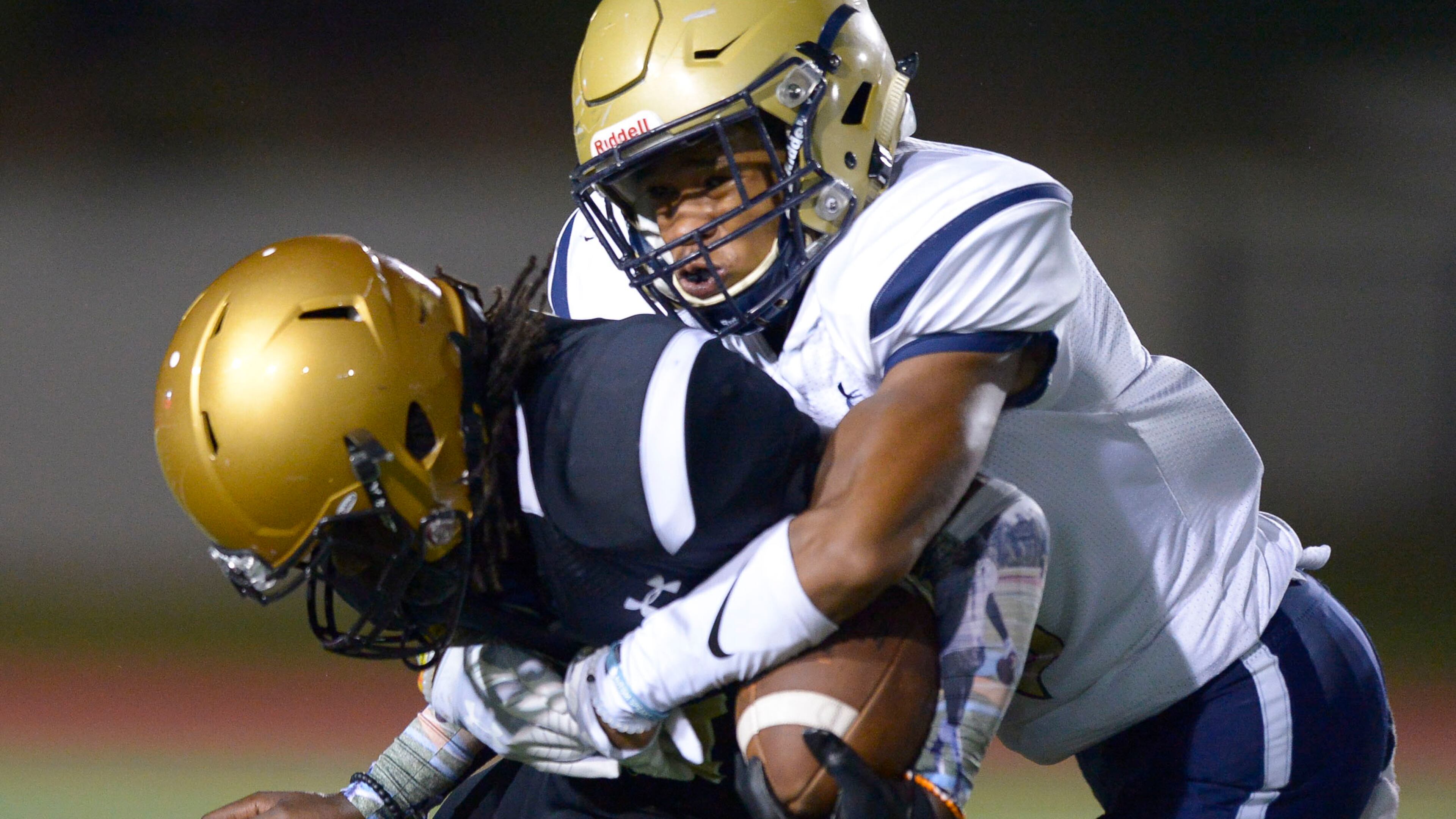 The Hapeville Charter Hornets defense will face its toughest challenge this week against Class AAAAAA's Allatoona. The Hornets have yet to allow a touchdown this season. PHOTO/Daniel Varnado