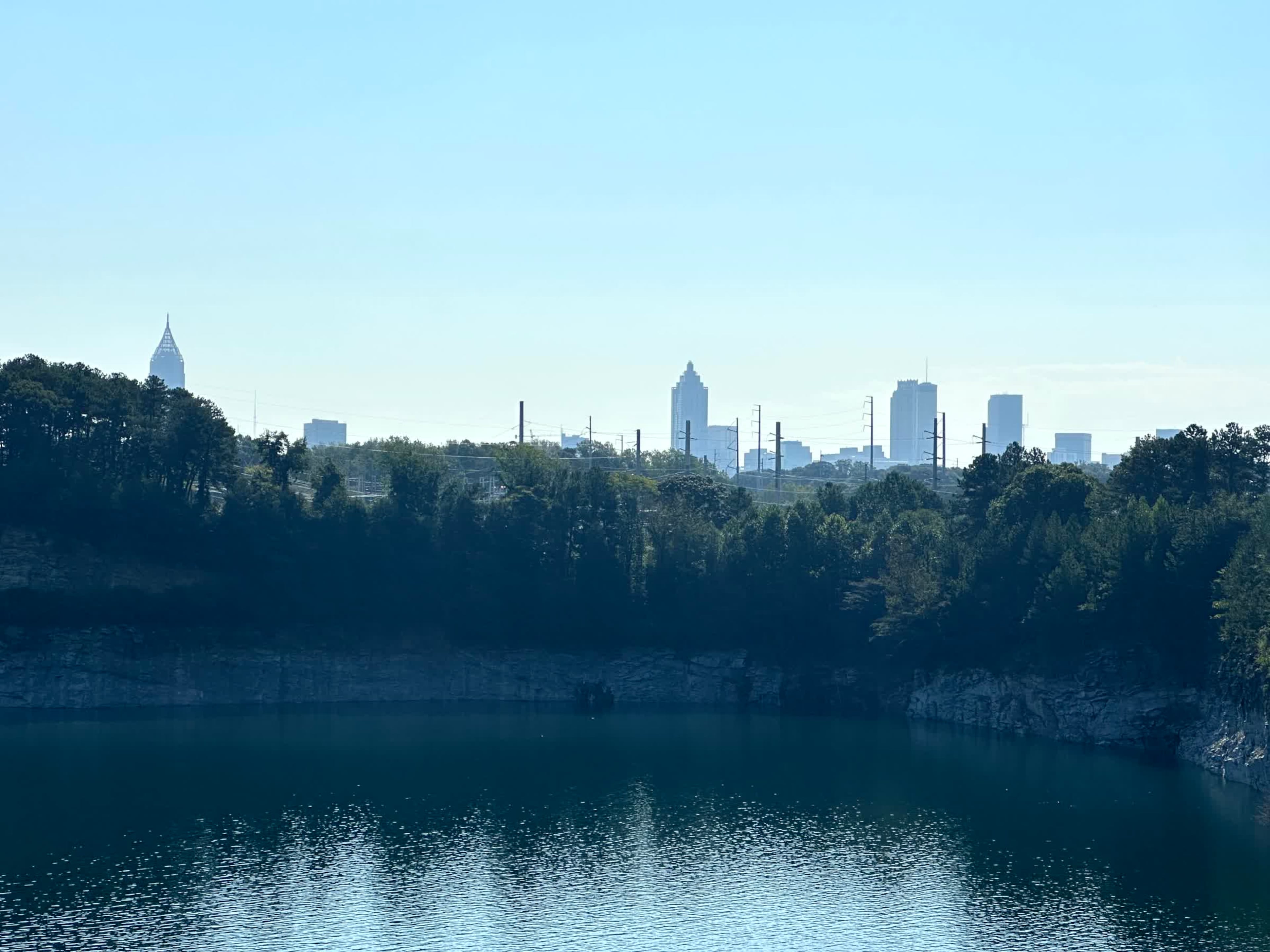 Westside Reservoir in Shirley Clarke Franklin Park provides deep water and a postcard view of Atlanta's skyline. (Courtesy of Zana Pouncey)