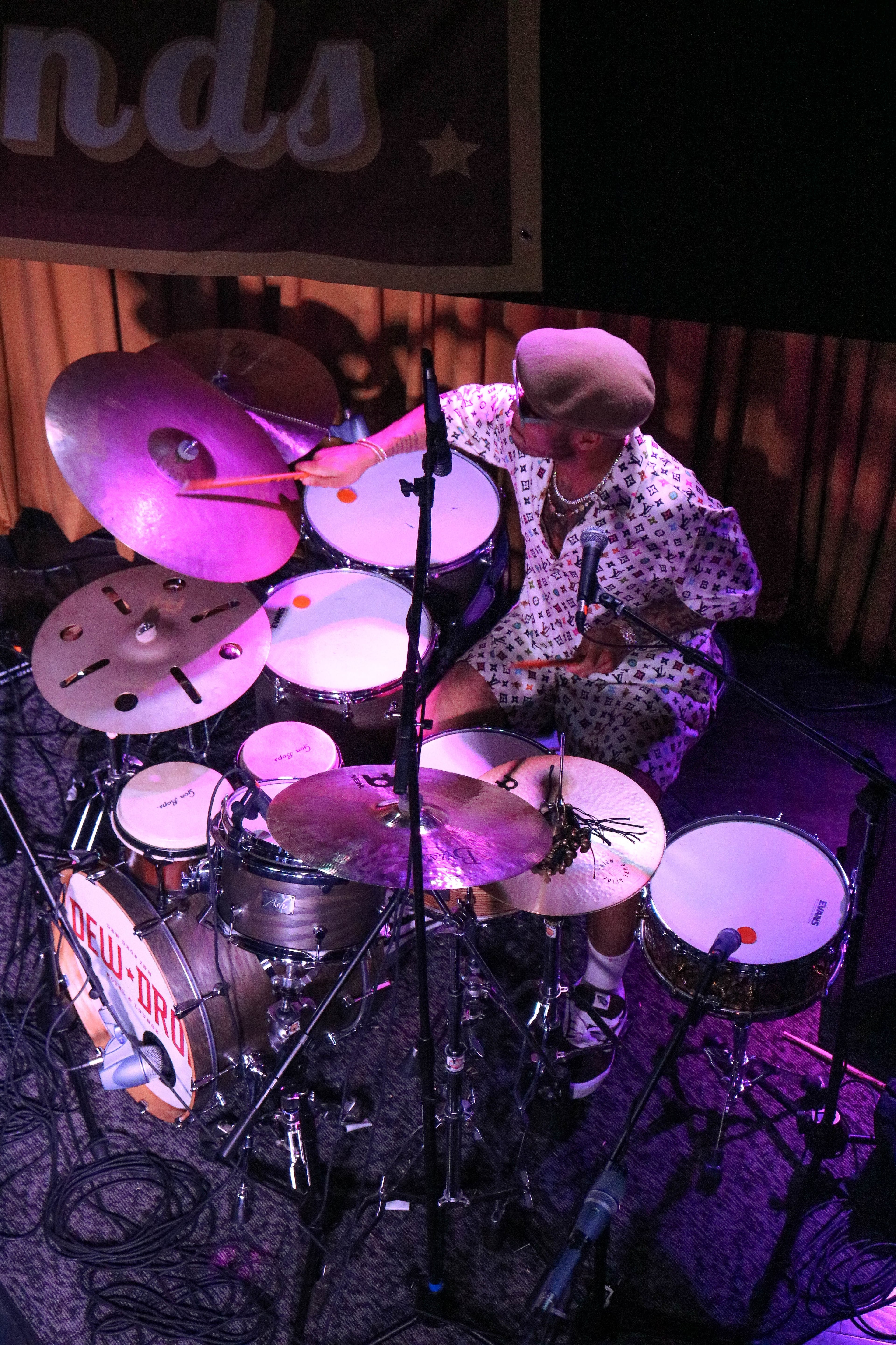 Anderson Paak plays the drums at the Dew Drop Inn in New Orleans. (Courtesy of the Dew Drop Inn)