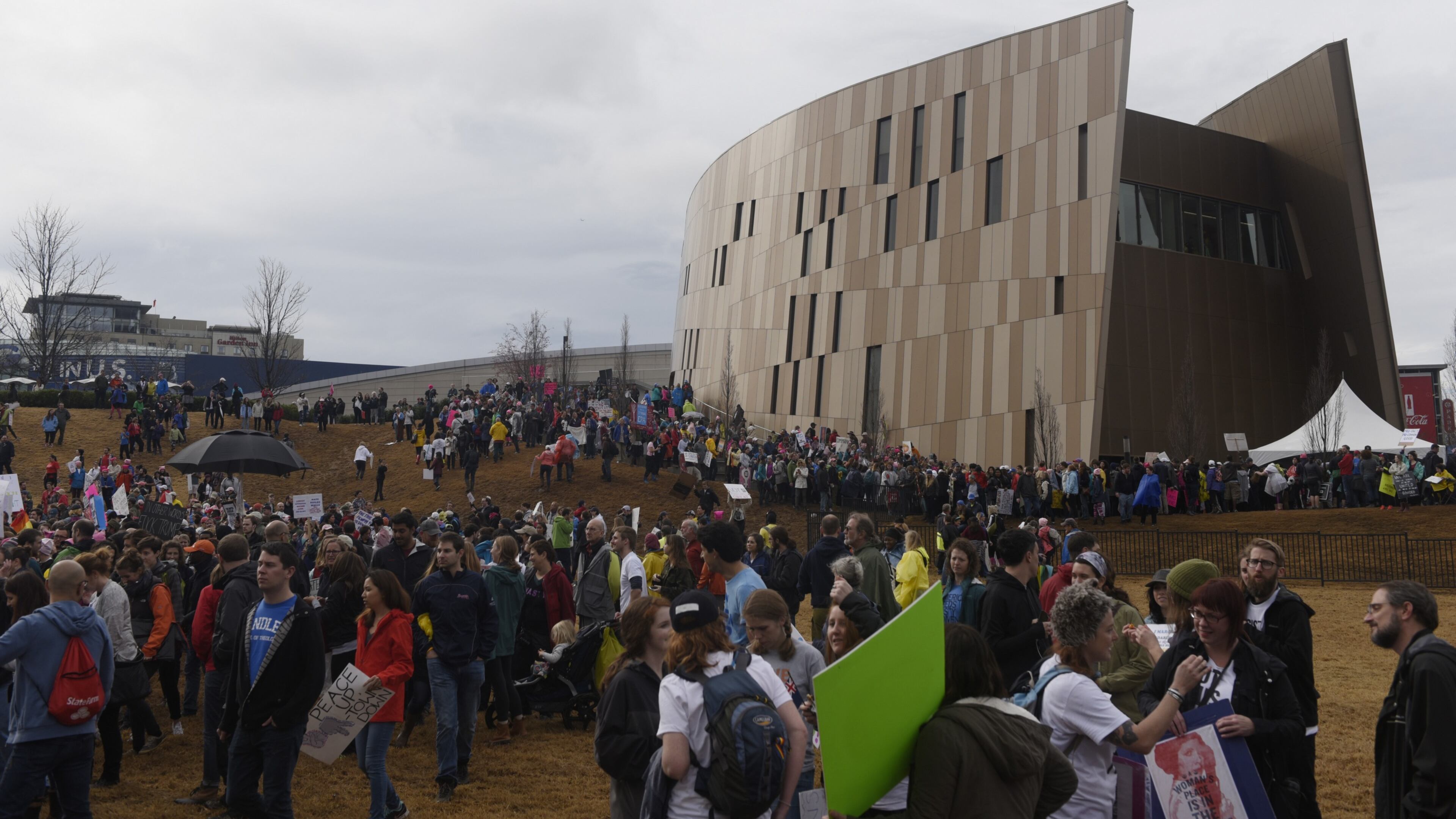 The Center for Civil and Human Rights served as a staging area before the start of the Jan. 21 Women’s March in Atlanta. The center has rejected plans for a memorial to the “comfort women” of World War II, according to supporters of the plan. Photo: staff