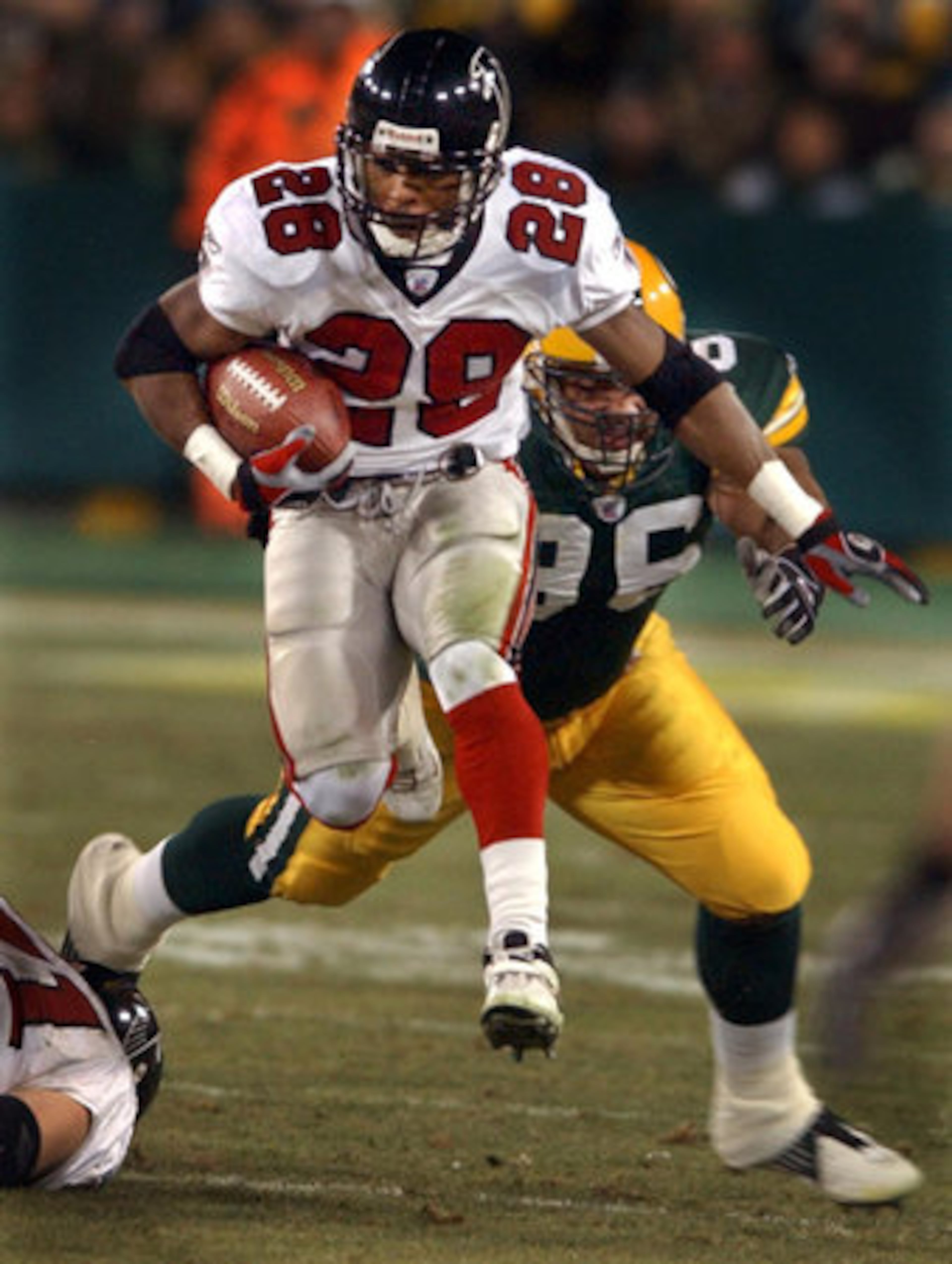 Falcons running back Warrick Dunn, in his first season in Atlanta, ran for 64 yards in the game. He finished the year with 927 yards.
