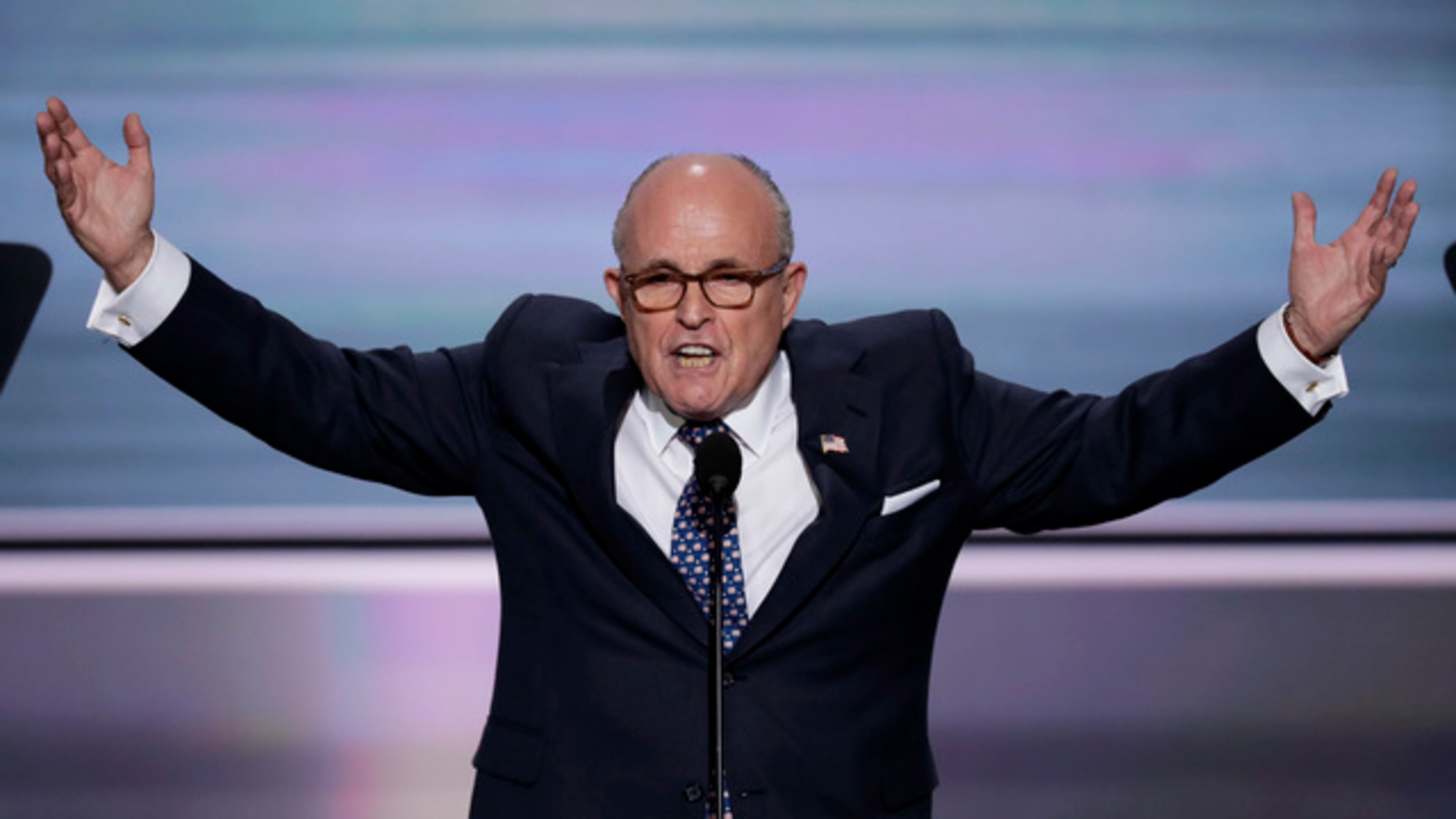 Former New York Mayor Rudy Giuliani speaks during the opening day of the Republican National Convention in Cleveland on Monday. (AP/J. Scott Applewhite)