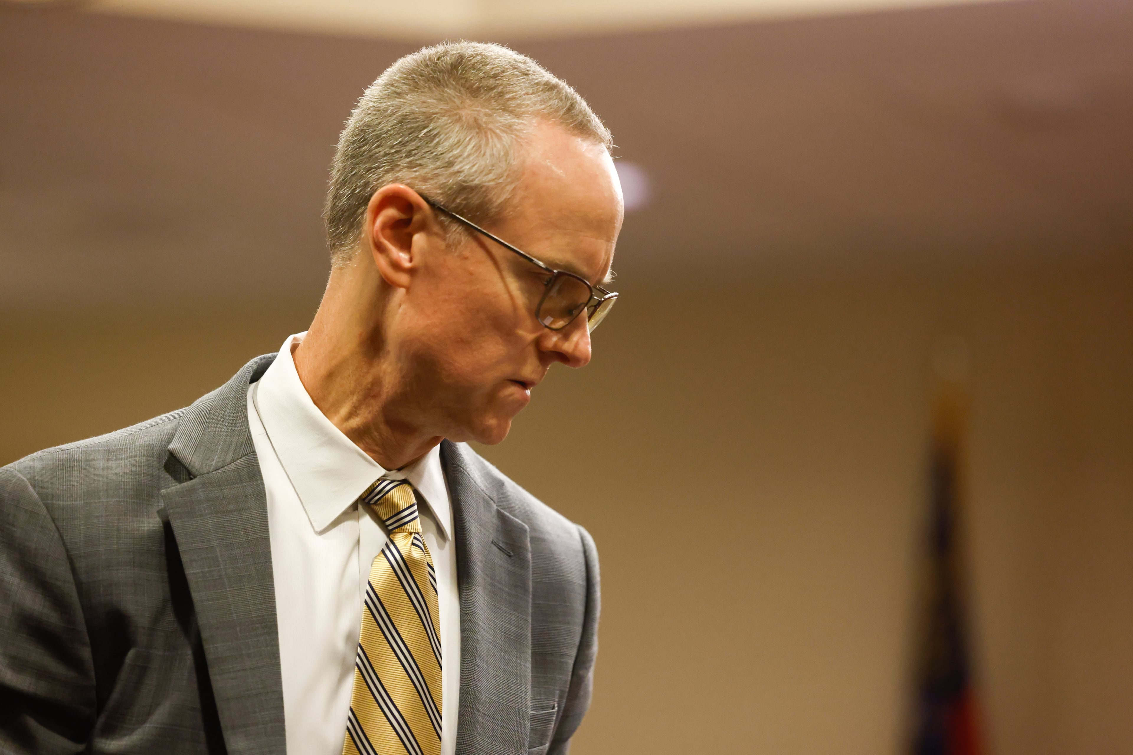 District Attorney Brad Smith appears in court during Apalachee High School shooting suspect Colton Gray’s sentencing hearing at Barrow County Superior Court in Winder on July 28, 2026. (Arvin Temkar/AJC)