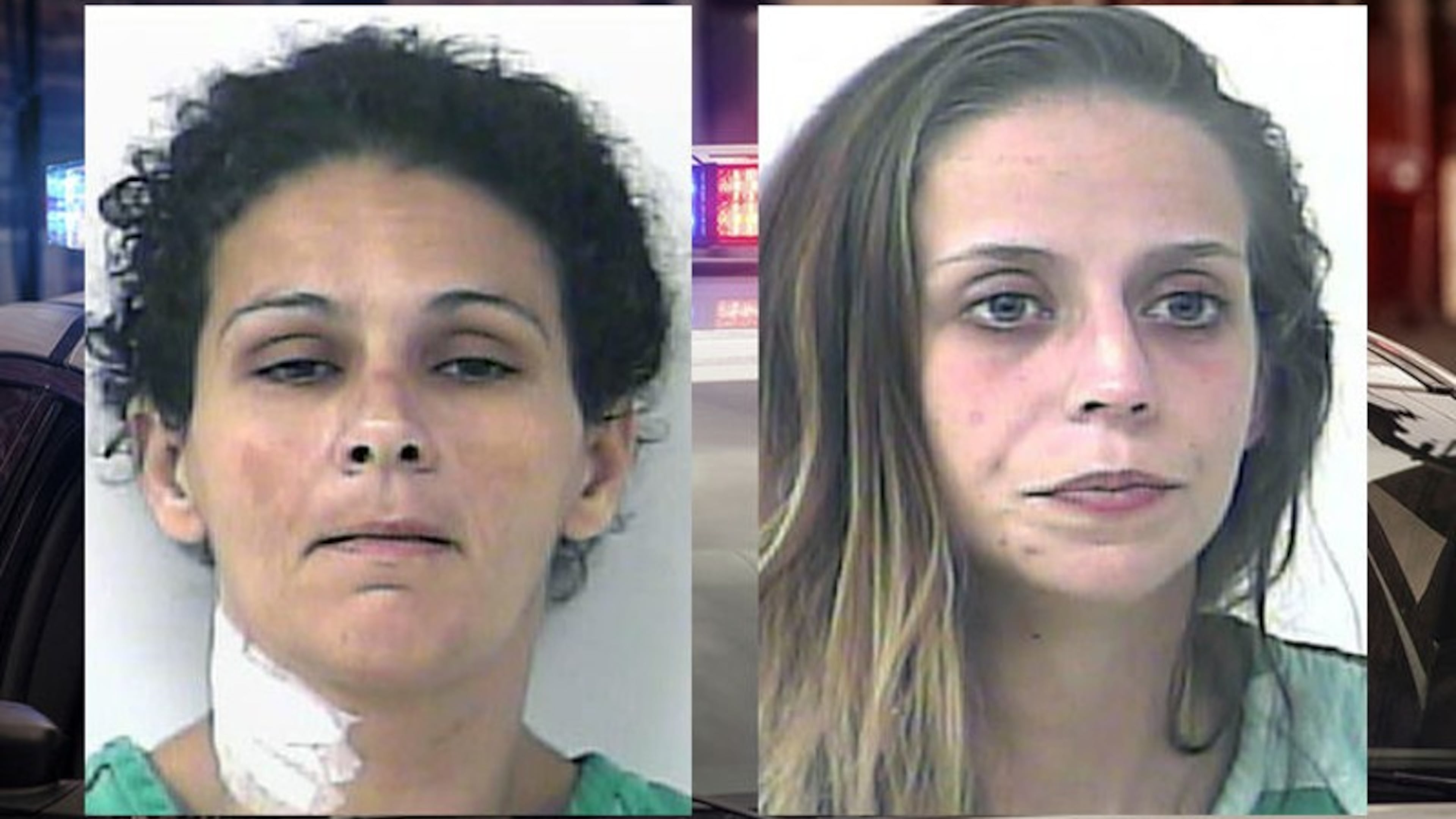 Amanda Jean Bello (left) and Alexandria Jean Graham were arrested in Port St. Lucie, Florida.