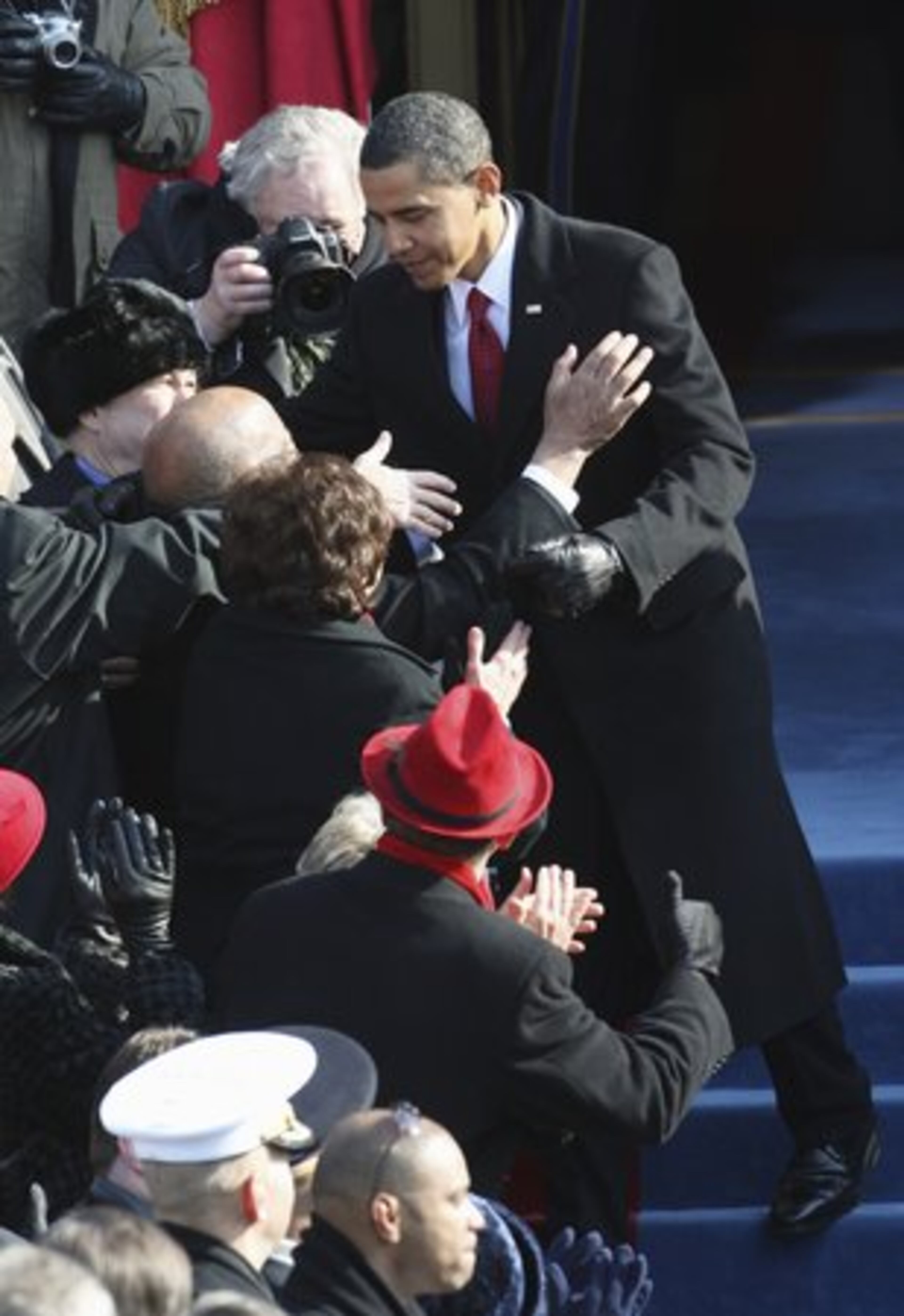 President-elect Obama is greeted.