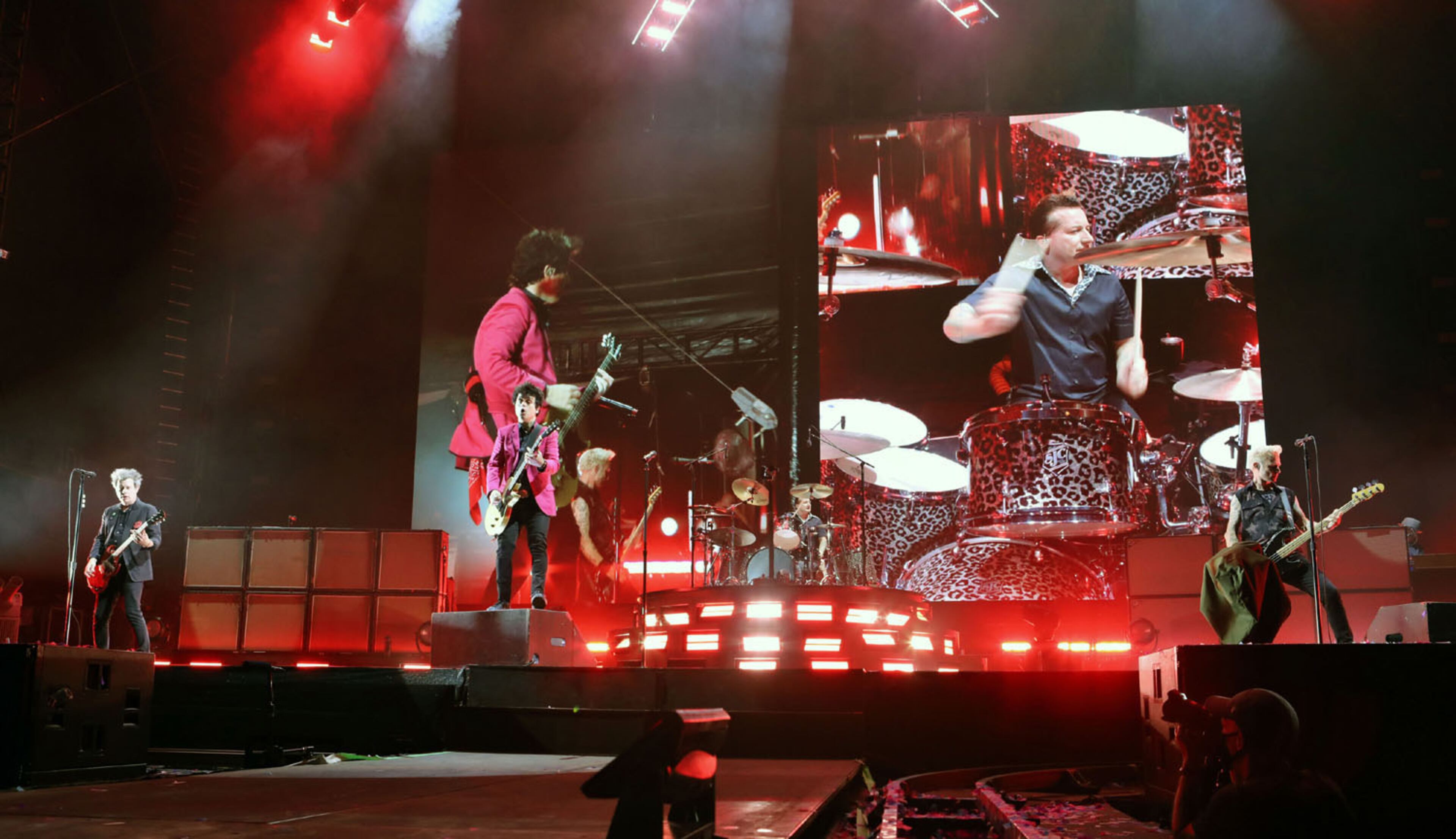 -- Green Day plays their hit "American Idiot"
Green Day, Fall Out Boy and Weezer rocked out Truist Park on Tuesday, July 27, 2021 on the Hella Mega Tour.
An estimated 40,000 concert fans celebrated the return of live music and even early rains could not dampen the festive atmosphere at the Atlanta Braves stadium.
Robb Cohen for the Atlanta Journal-Constitution