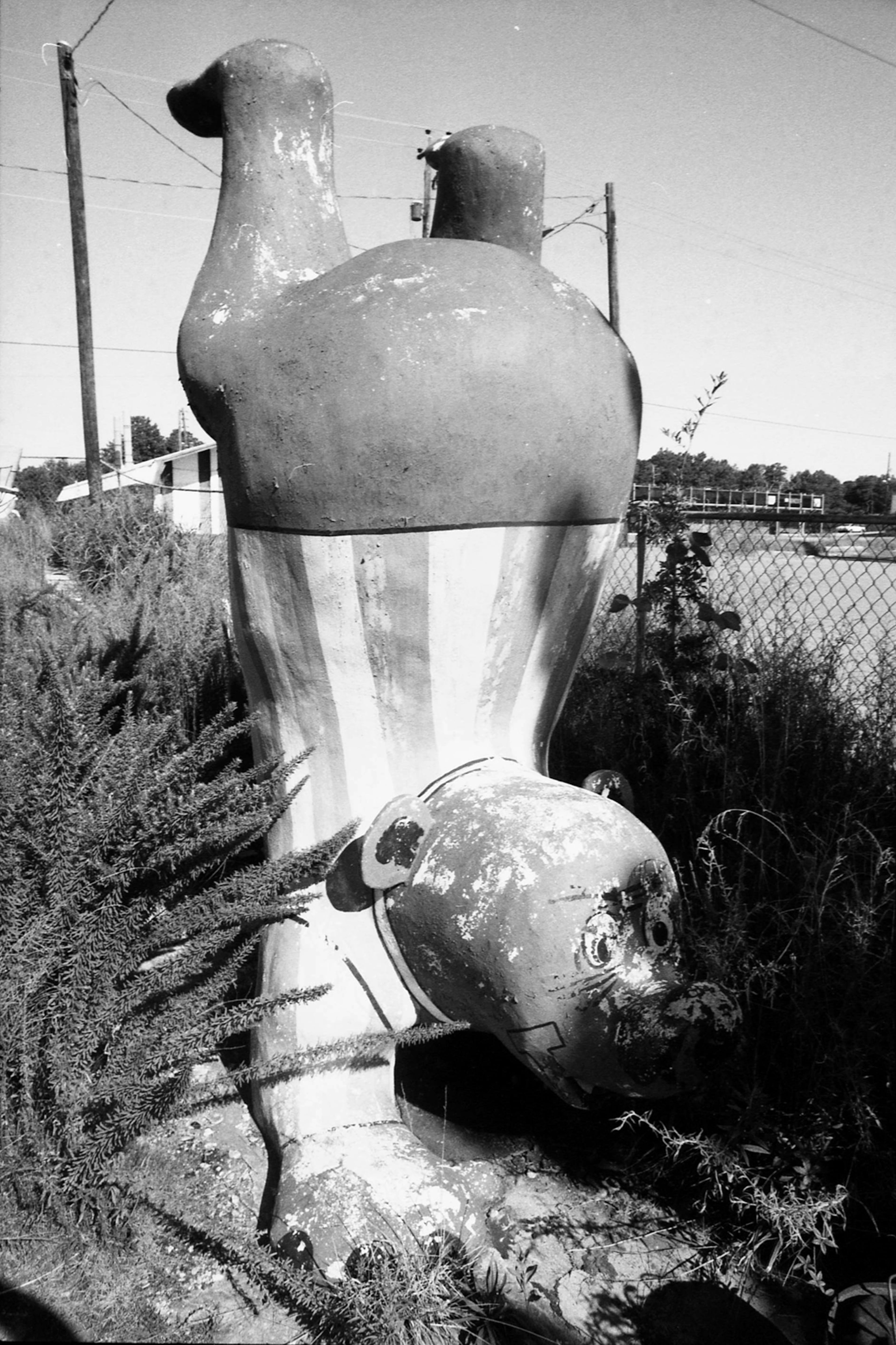 A bear holds a headstand at the Funtown mini golf course. (W.A. Bridges AJC Collection at the GSU Library, AJCNS1981-07-21p)