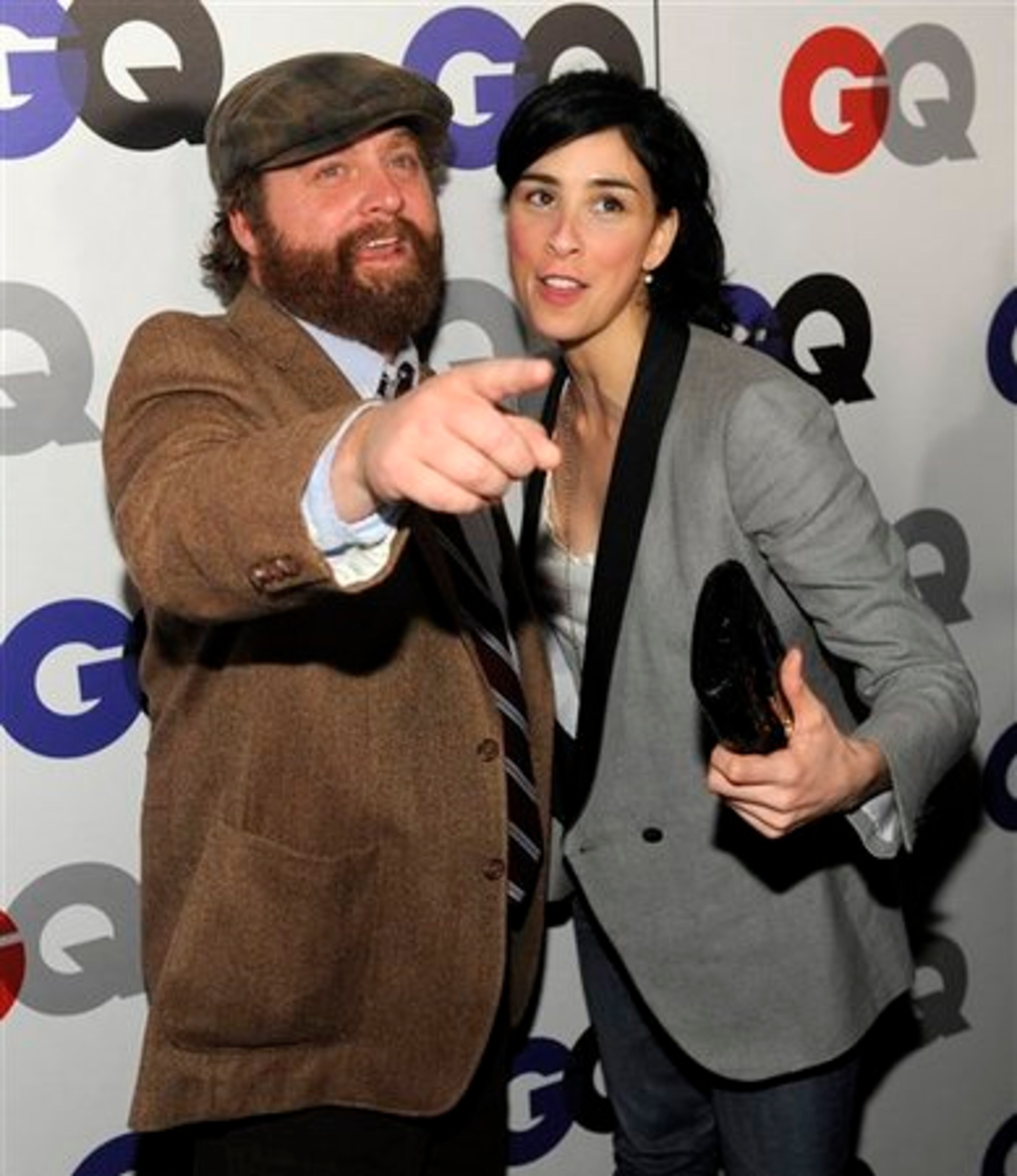 Comedians Zach Galifianakis ("The Hangover") and Sarah Silverman find a way to amuse themselves.