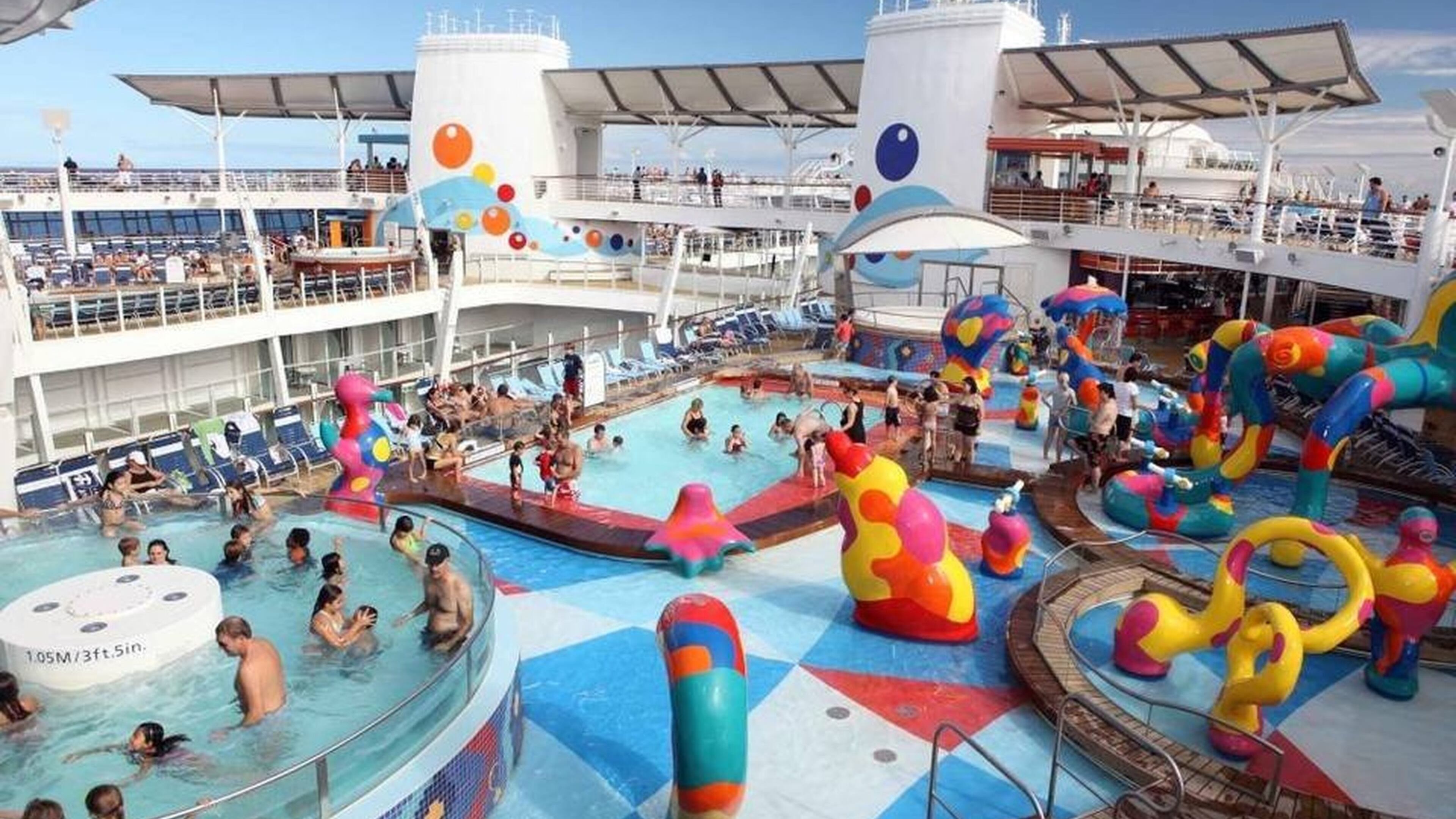 Royal Caribbean International’s Oasis of the Seas’ H2O Kid’s Zone swimming pools and activity area. The ship is the first in the line’s fleet to get lifeguards this February. (Tim Aylen/TNS)