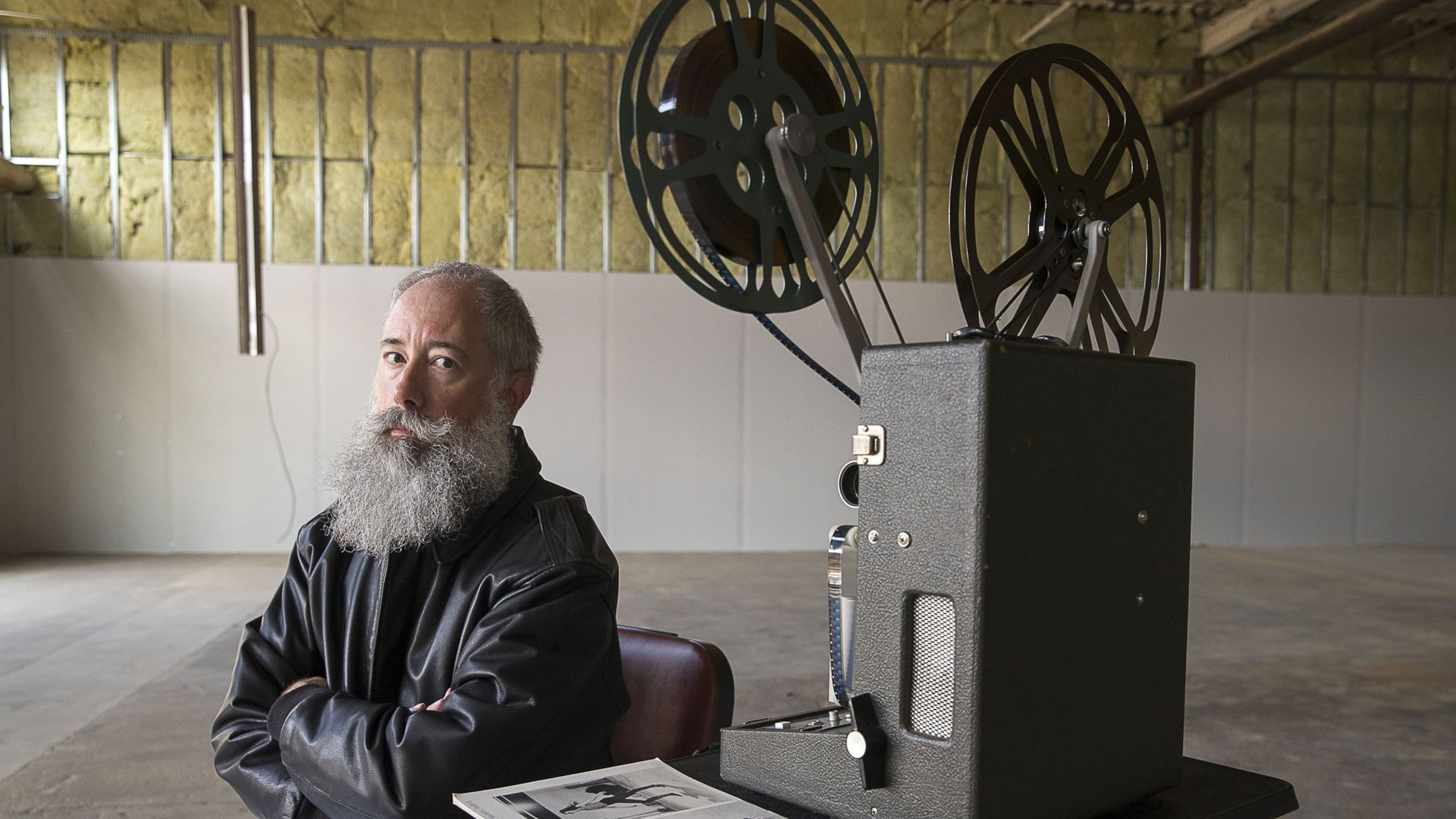 Andy Ditzler, founder of the “Film Love” cinema series, will be showing the 8-hour Andy Warhol film “Empire” in this room at The Works. (Alyssa Pointer/alyssa.pointer@ajc.com)