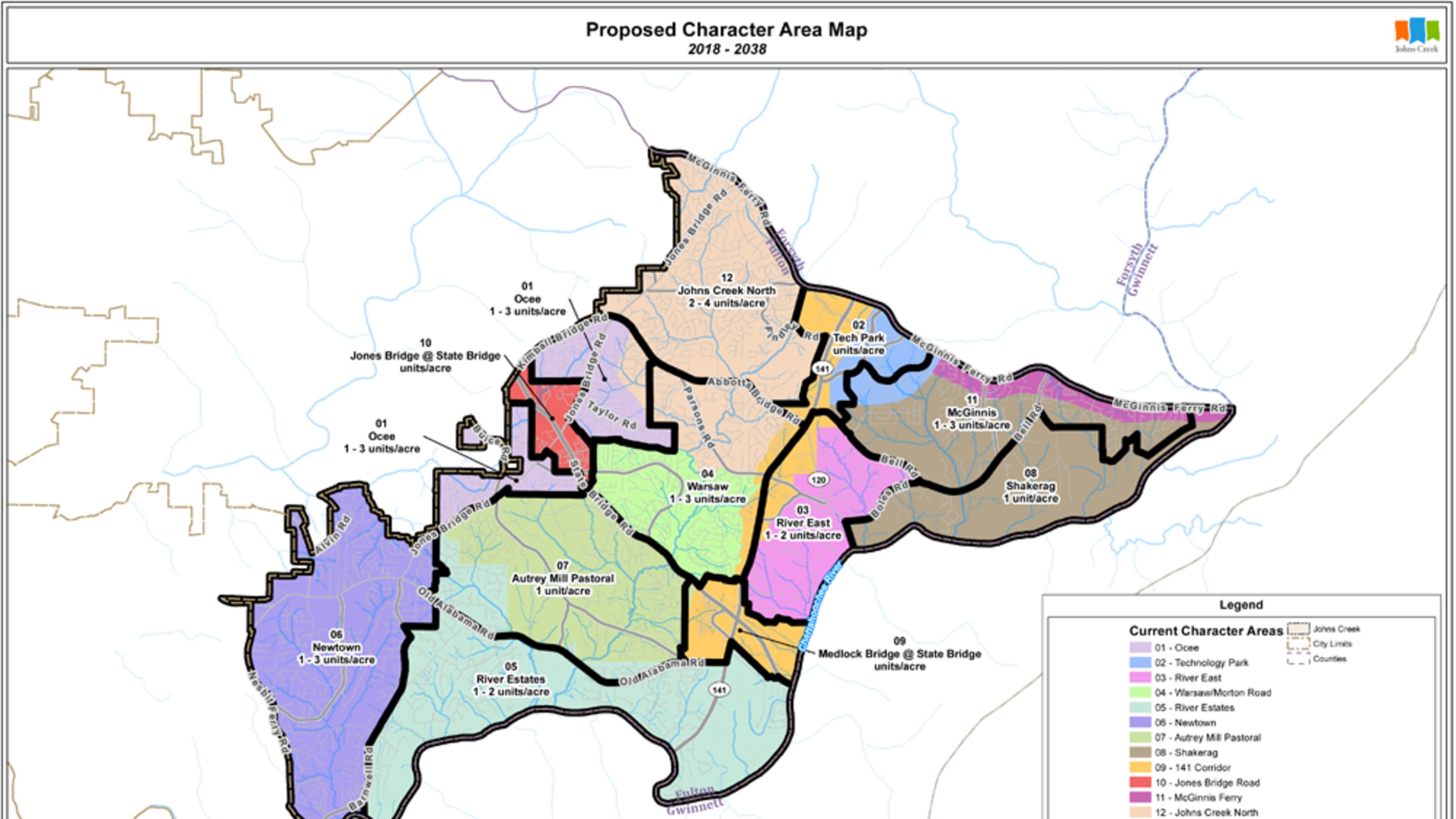 This proposed, future land use plan for Johns Creek may become part of the 2030 Comprehensive Plan update. A public workshop on the plan is scheduled for 7 to 9 p.m., June 1, at City Hall. CITY OF JOHNS CREEK