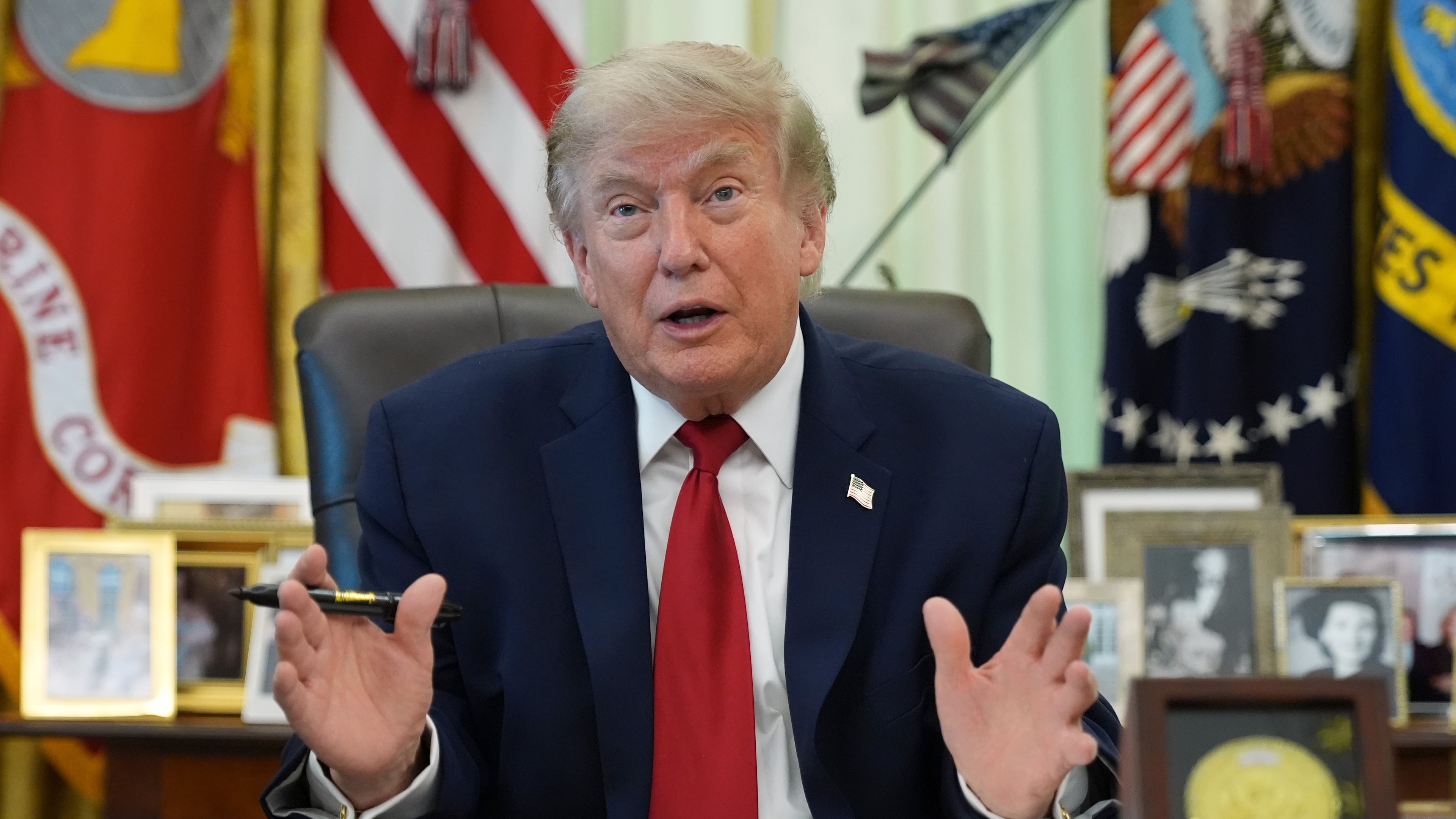 President Donald Trump speaks before signing a presidential memo to the EPA on pollution control in vehicles, in the Oval Office of the White House, Monday, June 29, 2026, in Washington. (AP Photo/Jacquelyn Martin)